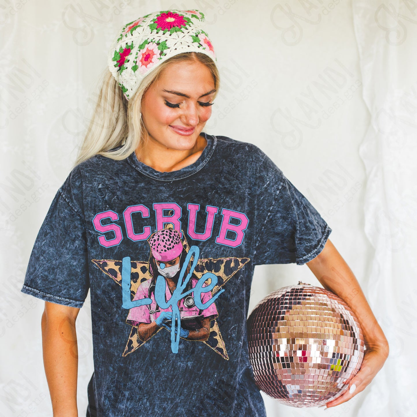 Scrub Life Sublimation Design PNG Digital Download Printable Star Cheetah Medical