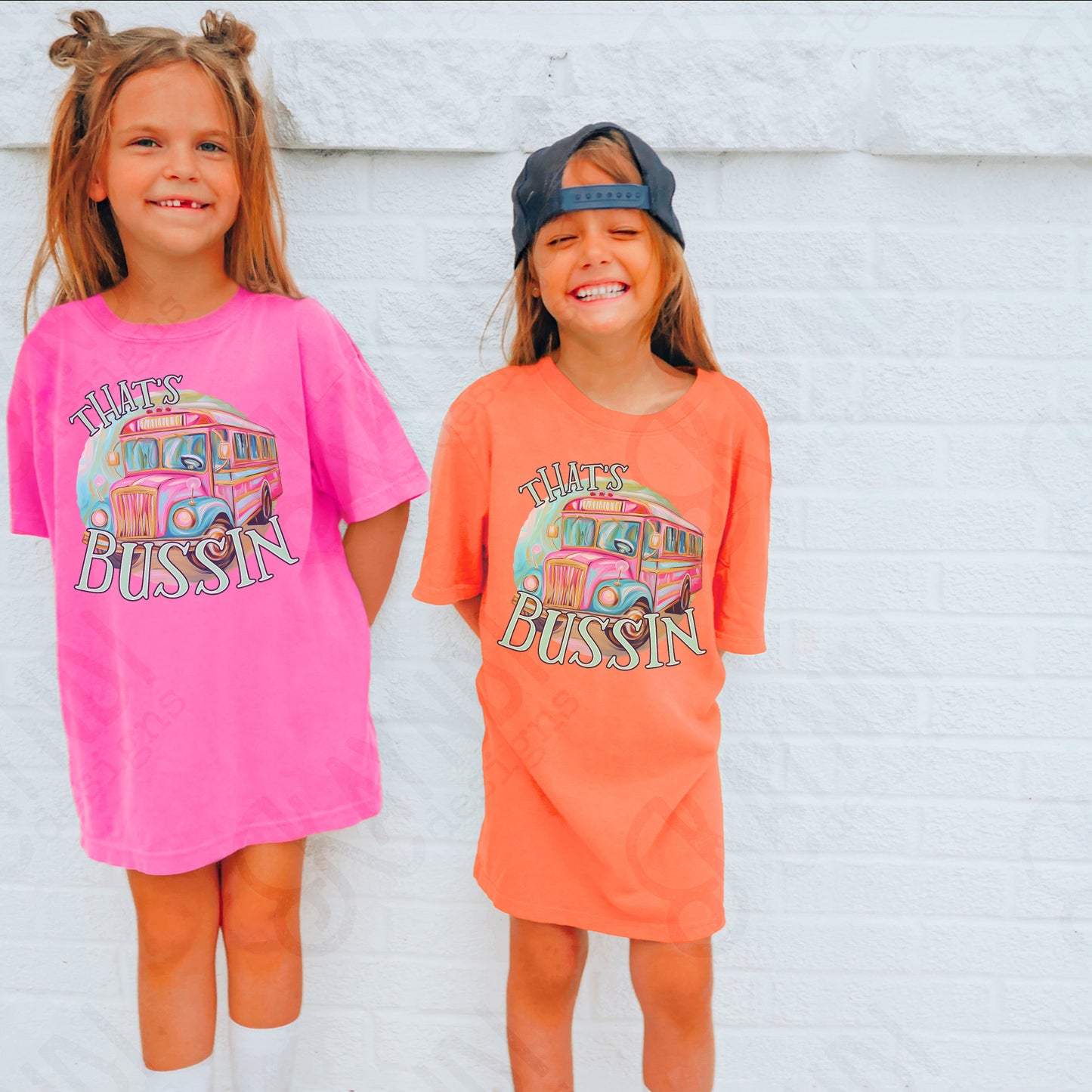 Thats Bussin Pink Sublimation Design PNG Digital Download Printable Girls School Bus