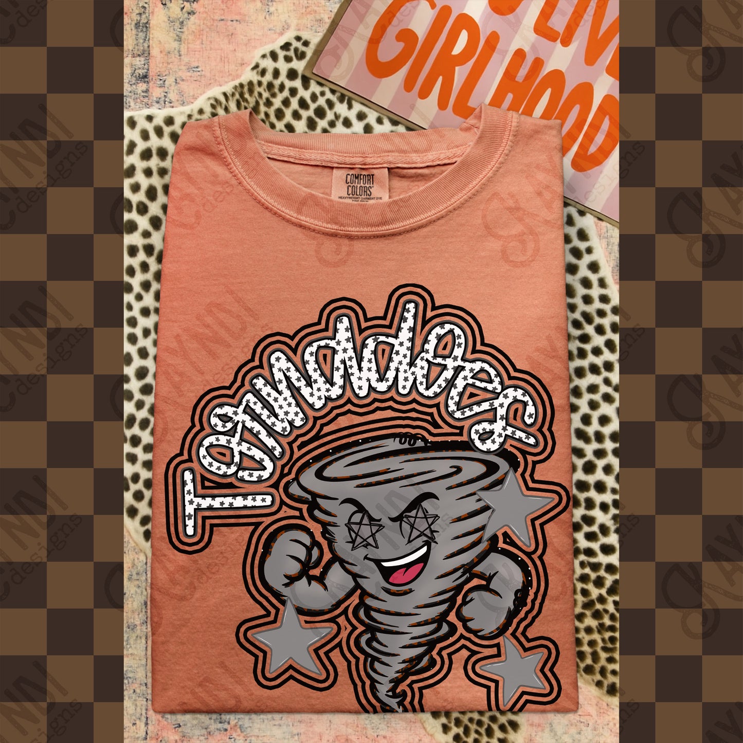 Friendly Mascot Tornado Black Neutral PNG Digital Download Sublimation DTF Print Preppy Colorful Mascot Spirit