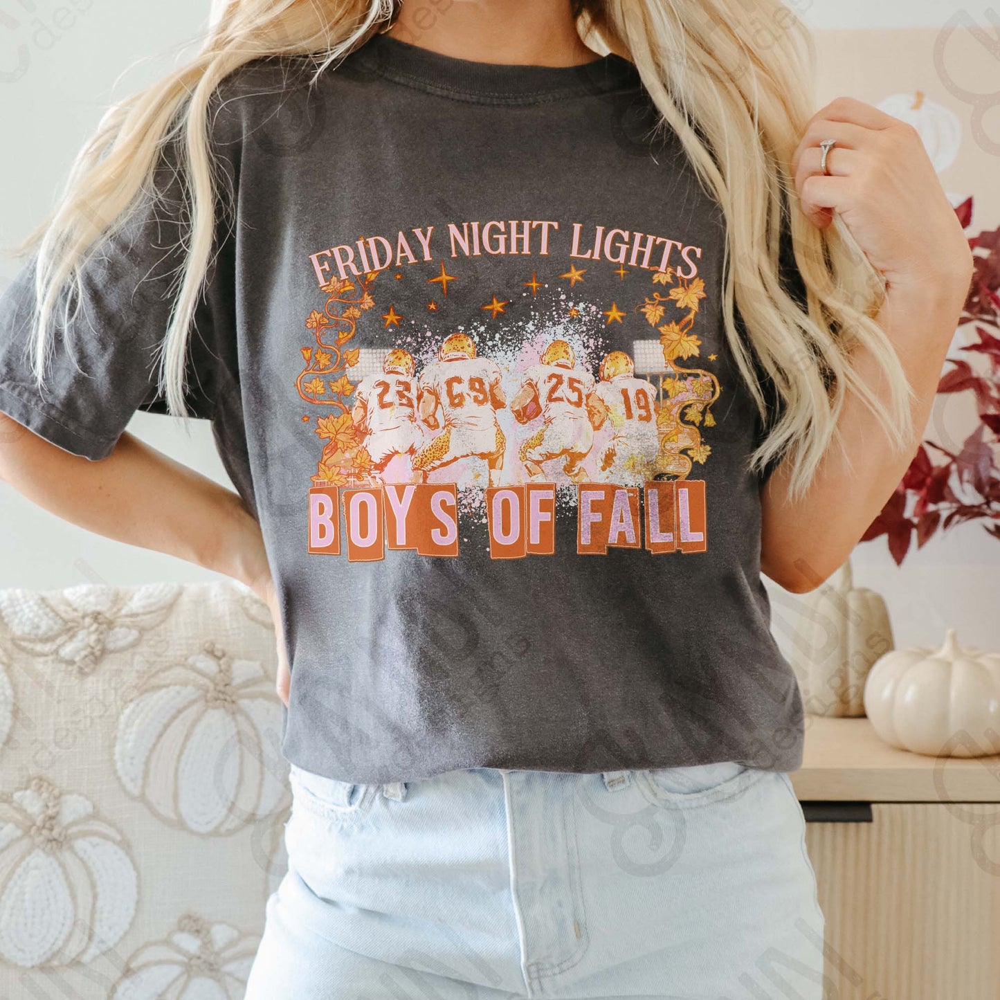 Friday Night Lights Orange Sublimation Design PNG Digital Download Printable Football Sports Vintage