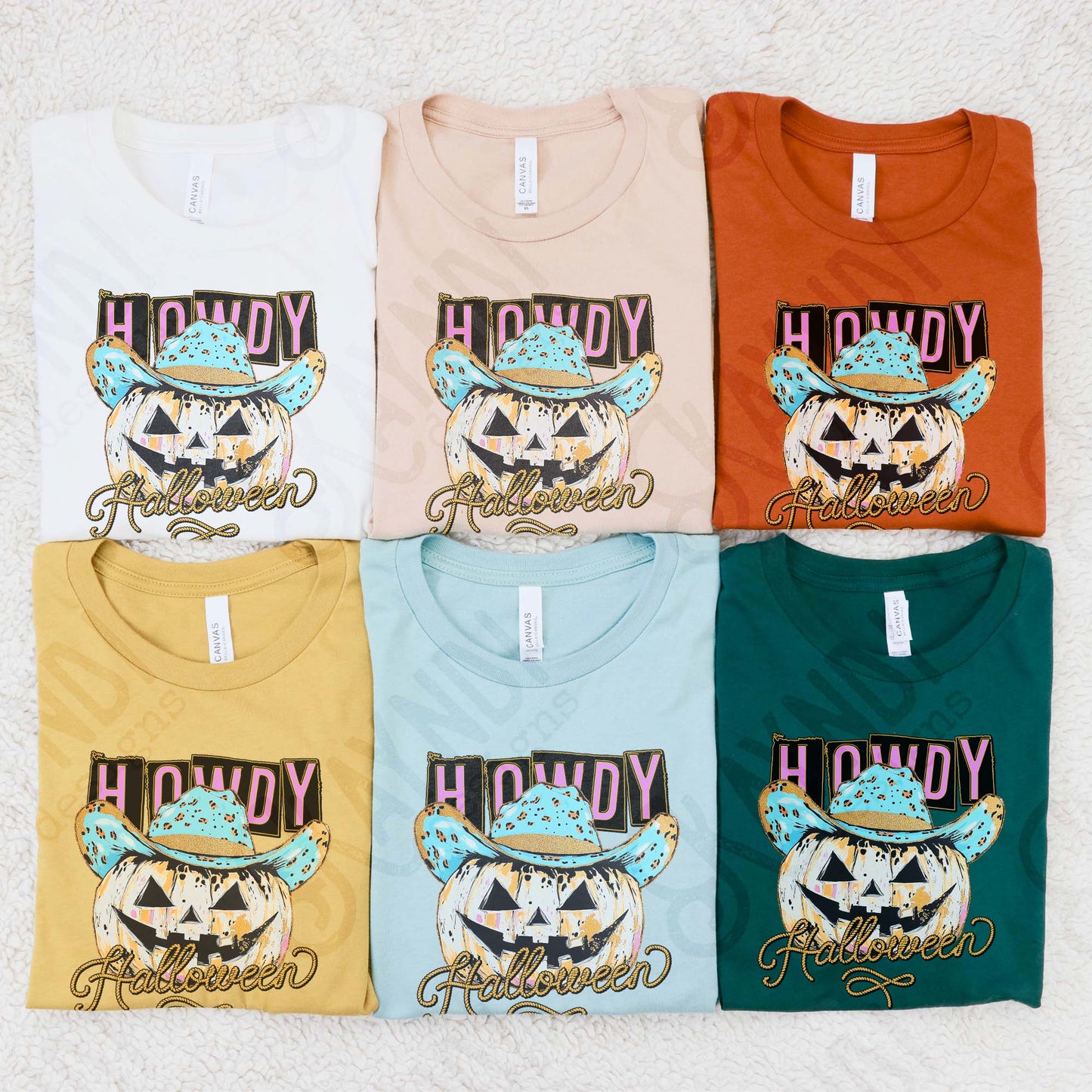 Howdy Halloween Sublimation Design PNG Digital Download Cheetah Pumpkin Cowboy