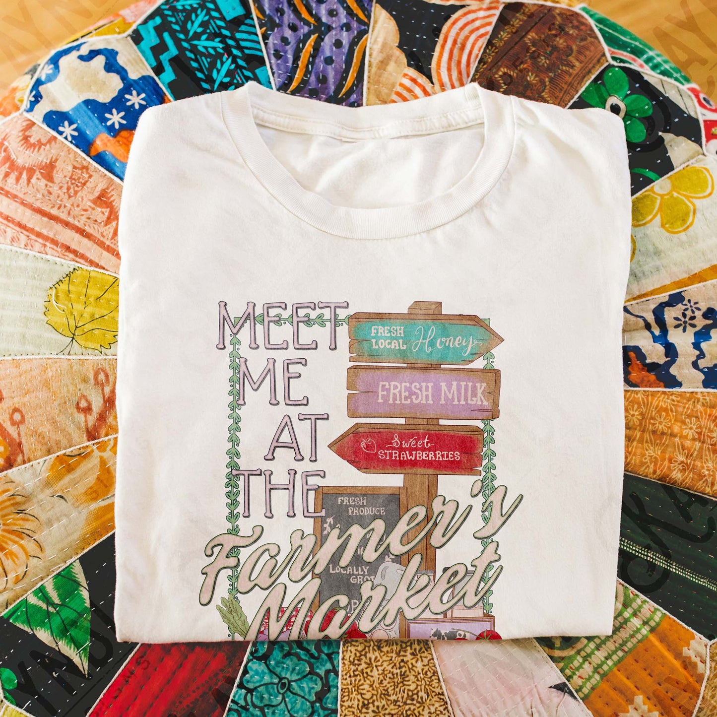 Meet Me at the Farmers Market Sublimation Design PNG Digital Download Country Vintage Strawberries