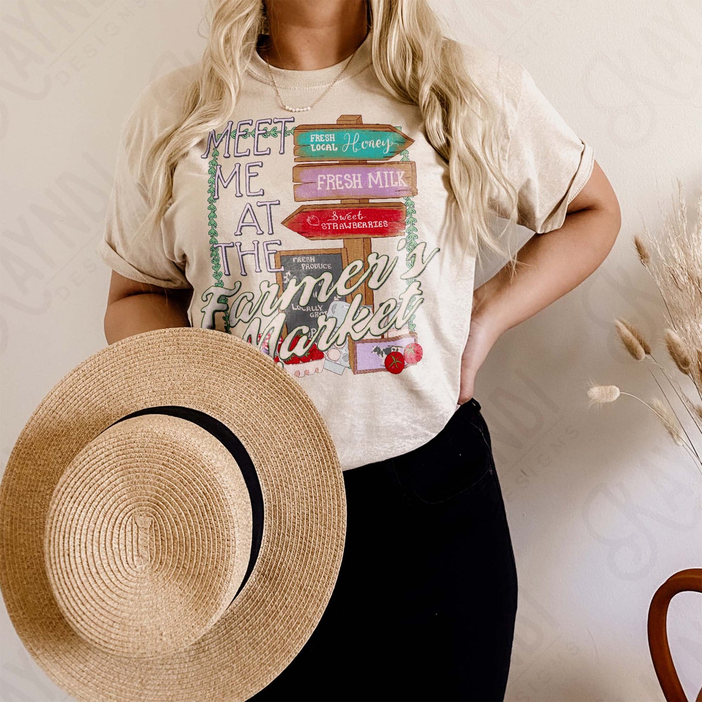 Meet Me at the Farmers Market Sublimation Design PNG Digital Download Country Vintage Strawberries