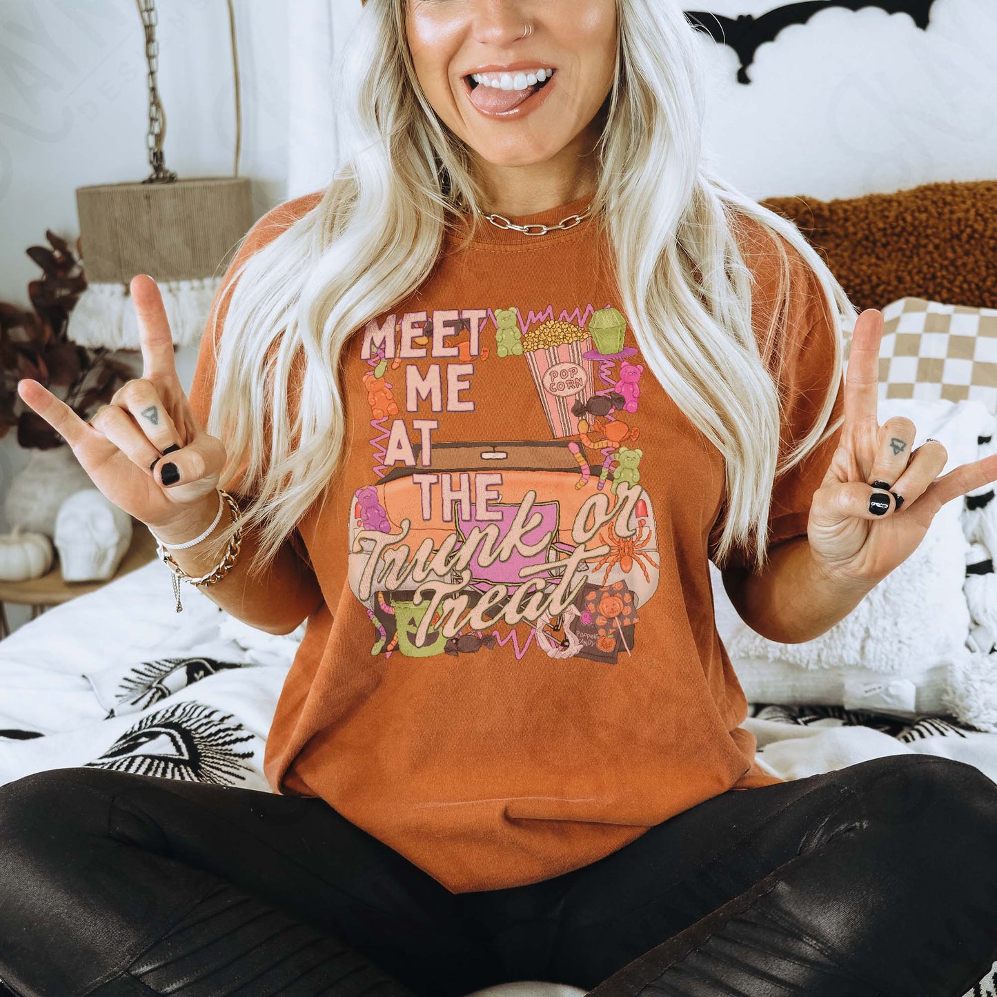 Meet Me at the Trunk or Treat Sublimation Design PNG Digital Download Halloween Treats Candy