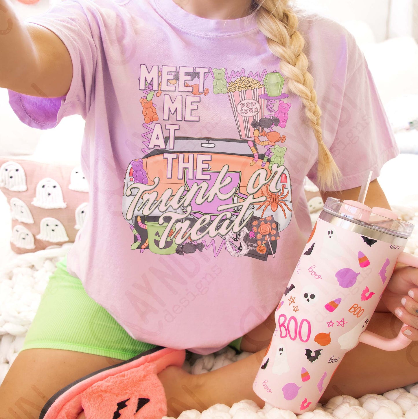 Meet Me at the Trunk or Treat Sublimation Design PNG Digital Download Halloween Treats Candy