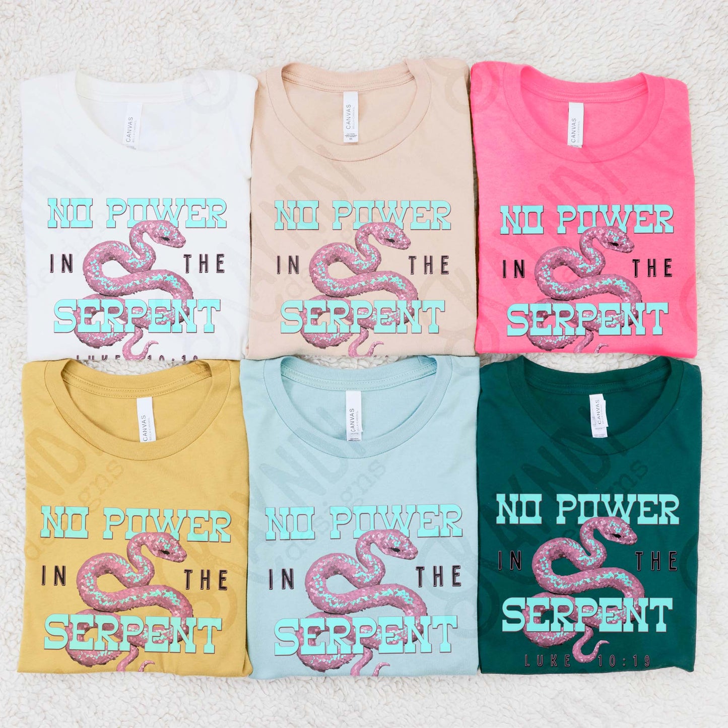 No Power in the Serpent Sublimation Design PNG Digital Download Faith Snake Verse