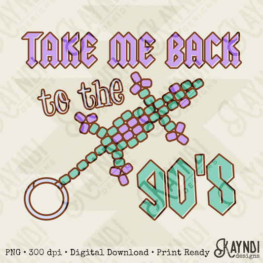 Take Me Back to the 90s 1 Sublimation Design PNG Digital Download Printable Retro Vintage Pick Purple Green Lizard