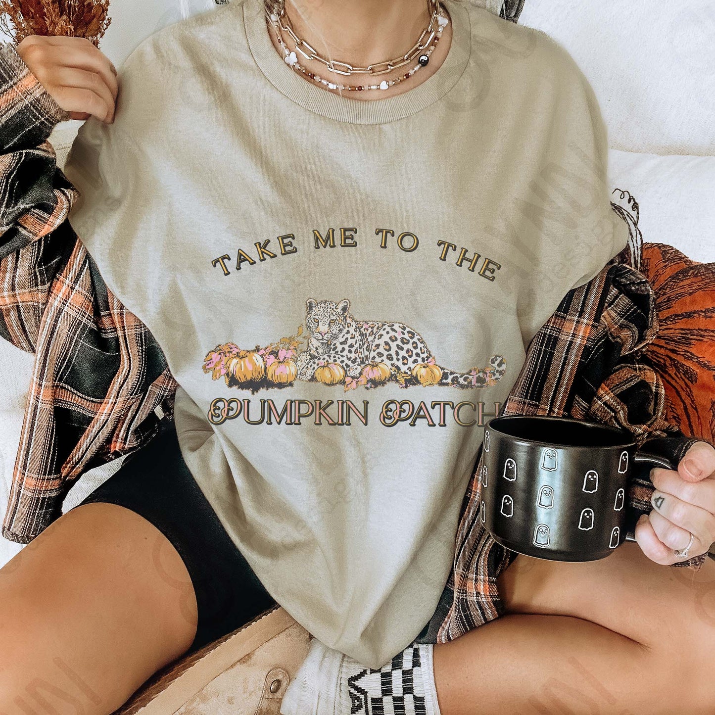 Take Me to the Pumpkin Patch Sublimation Design PNG Digital Download Cheetah Pumpkins Fall Halloween
