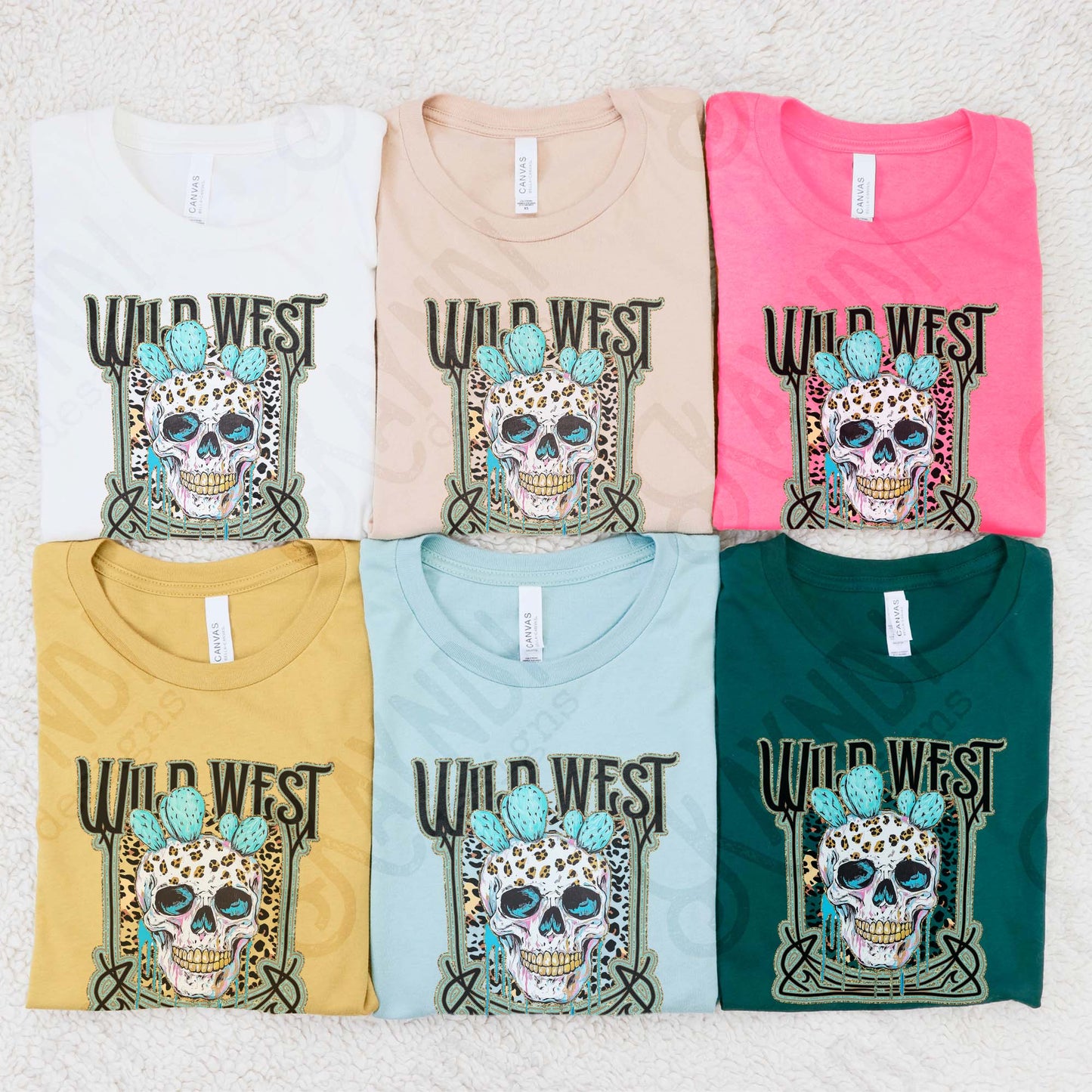 Wild West Sublimation Design PNG Digital Download Cheetah Skull Cactus