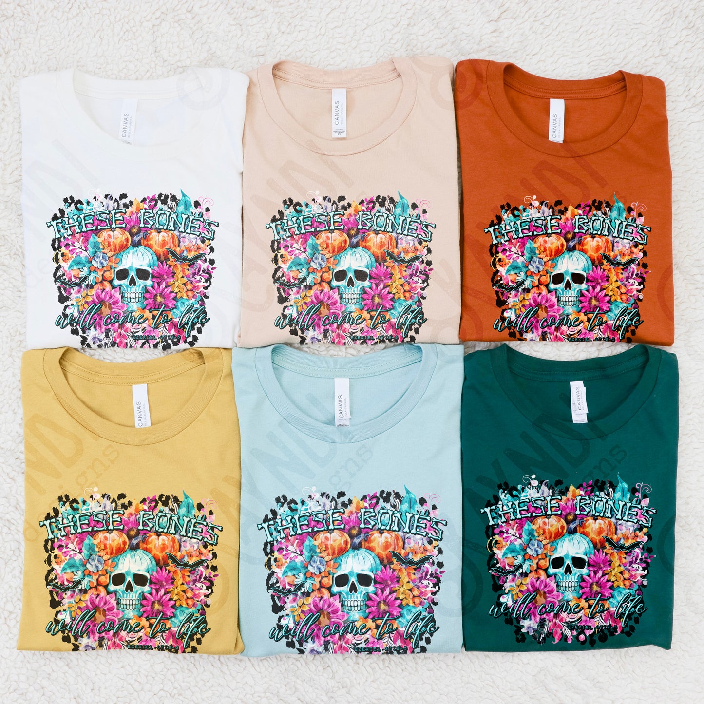 These Bones Sublimation Design PNG Digital Download Printable Skull Vintage Flowers Halloween Floral