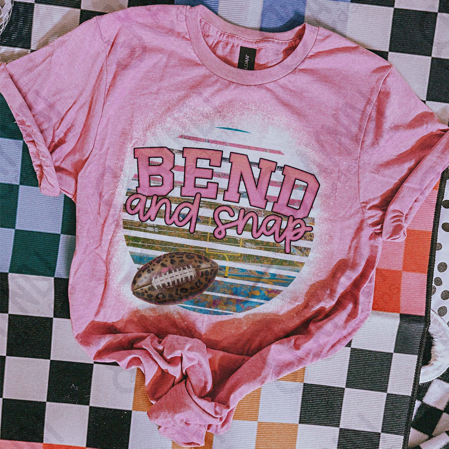Bend and Snap Sublimation Design PNG Digital Download Football Cheetah Pink