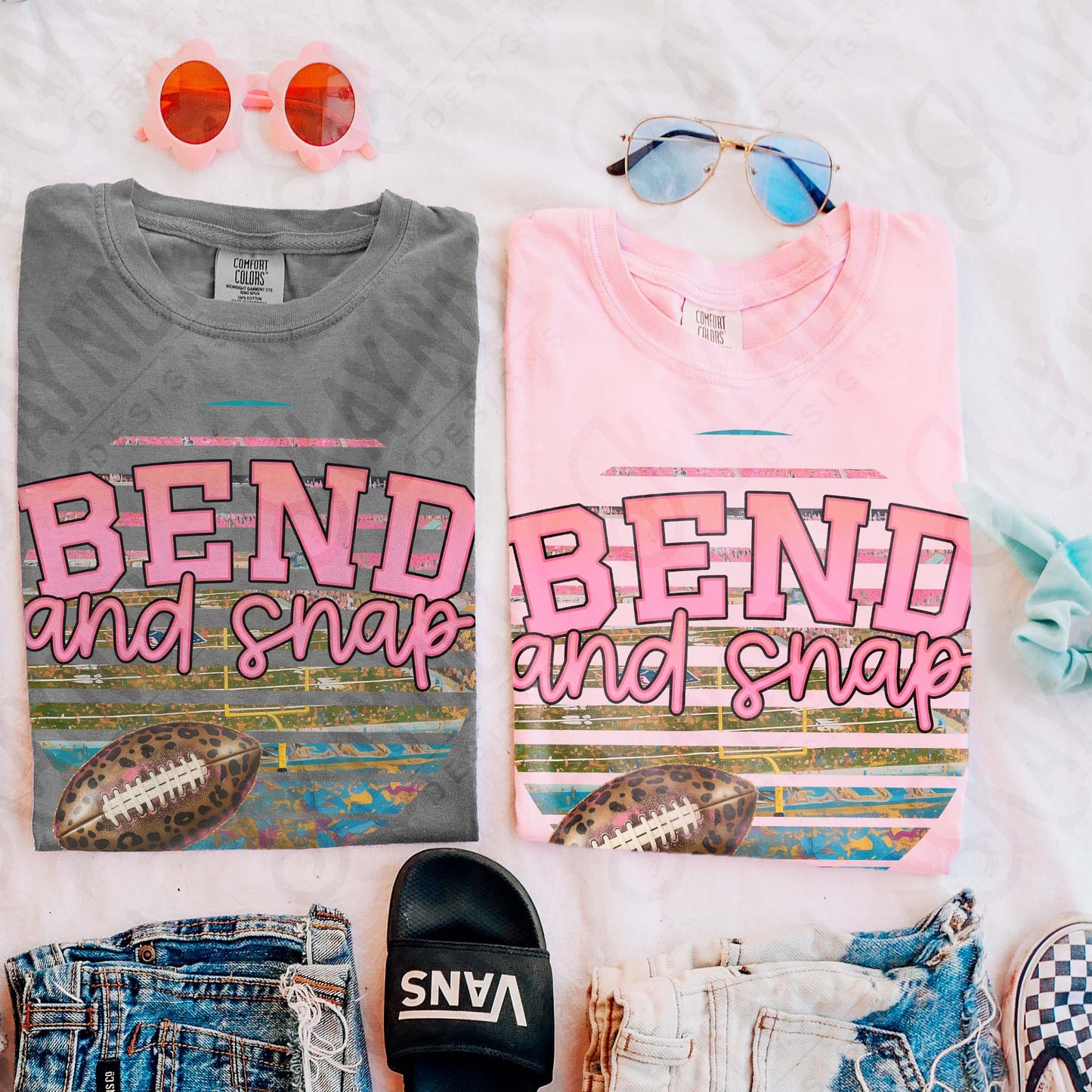 Bend and Snap Sublimation Design PNG Digital Download Football Cheetah Pink