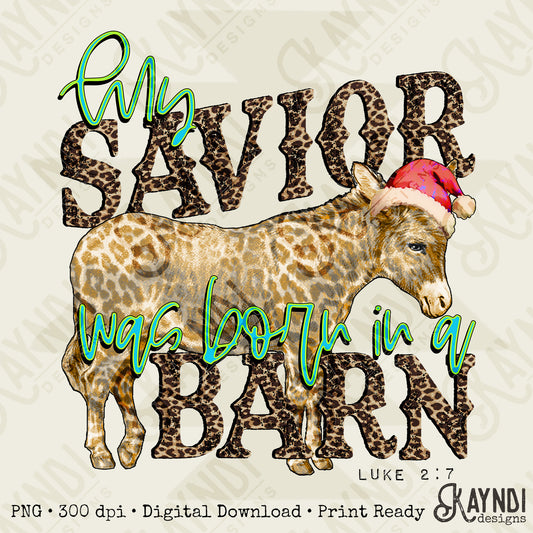 Born in a Barn Light Sublimation Design PNG Digital Download Printable Christmas Farm Wild Western