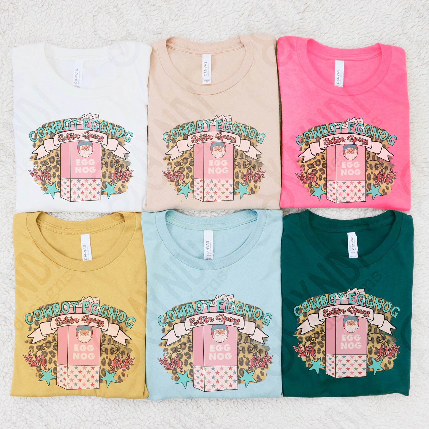 Cowboy Eggnog Extra Spicy PInk Sublimation Design PNG Digital Download Printable Vintage Christmas Retro