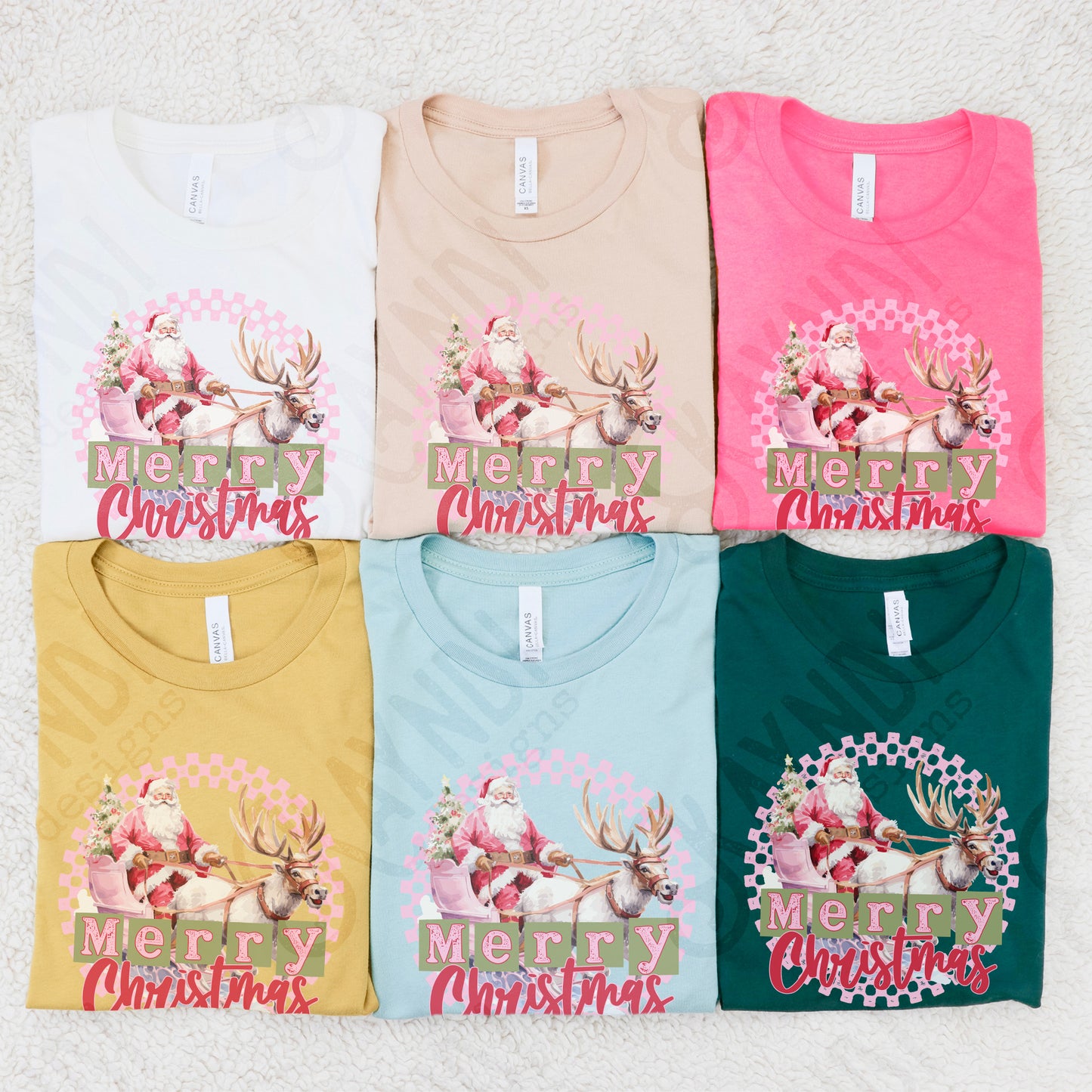 Merry Christmas Santa Pink Sublimation Design PNG Digital Download Printable Retro Vintage Christmas Sleigh