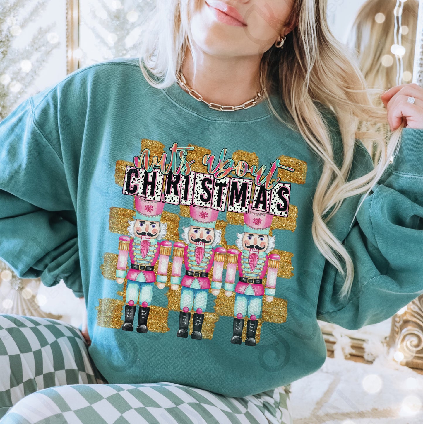 Nuts about Christmas Sublimation Design PNG Digital Download Printable Retro Vintage Christmas Nutcrackers