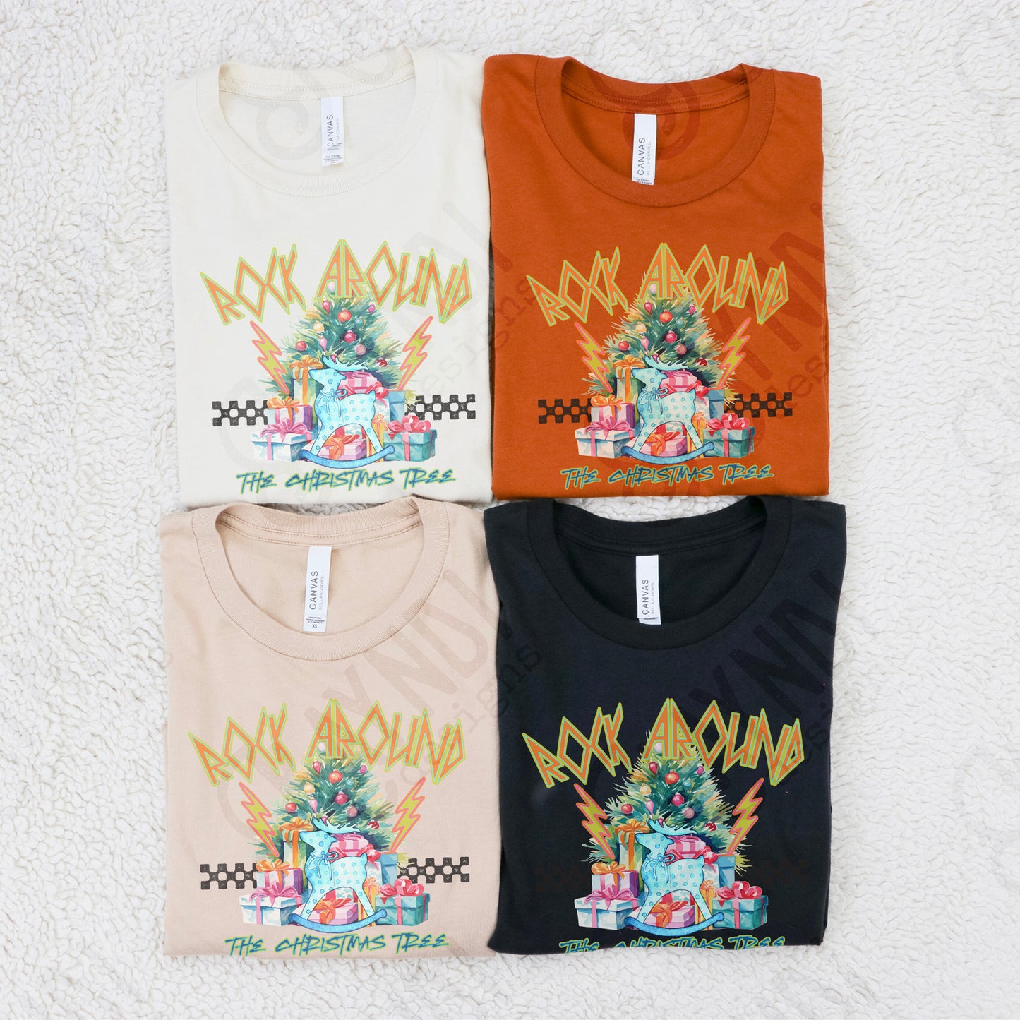 Rock Around the Christmas Tree Blue Sublimation Design PNG Digital Download Printable Christmas