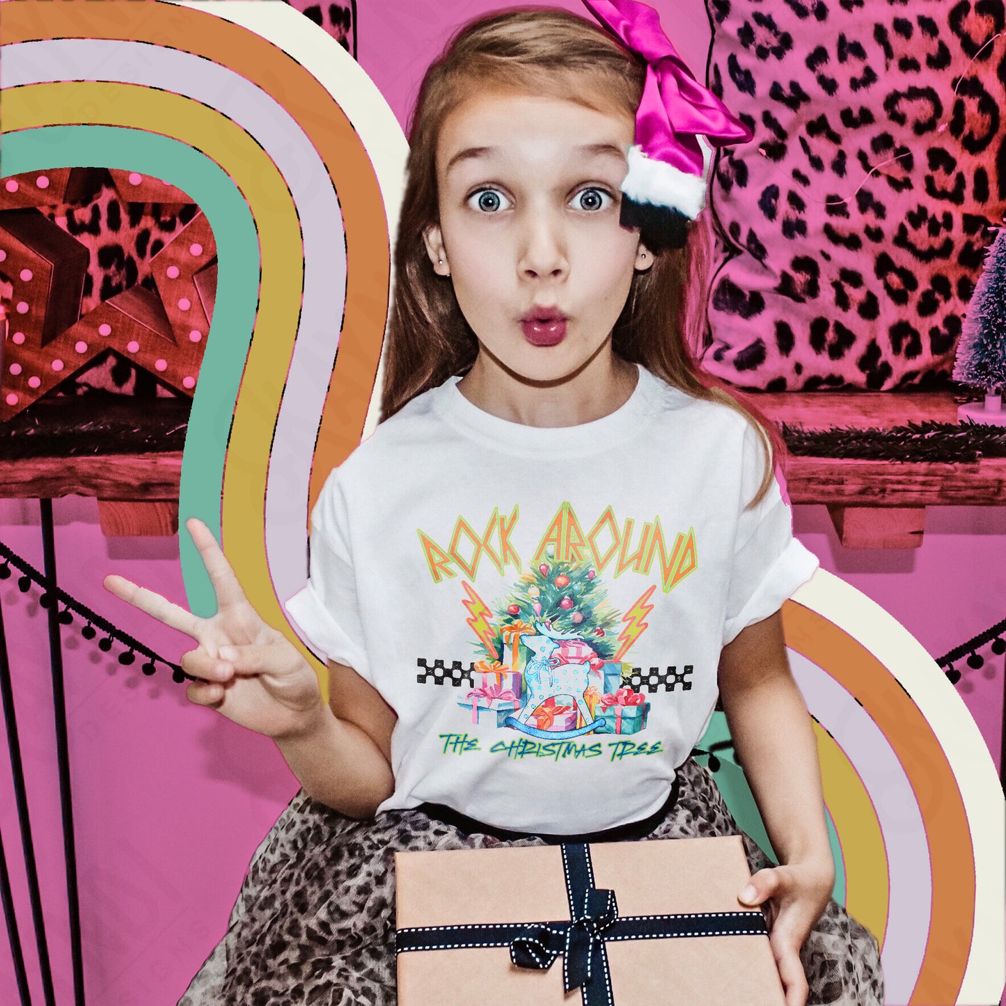 Rock Around the Christmas Tree Blue Sublimation Design PNG Digital Download Printable Christmas