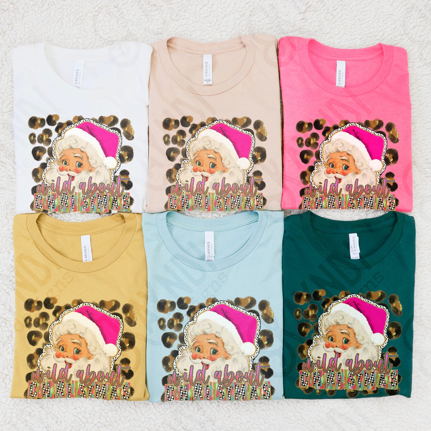 Wild About Christmas Sublimation Design PNG Digital Download Printable Christmas Pink Colorful Cheetah