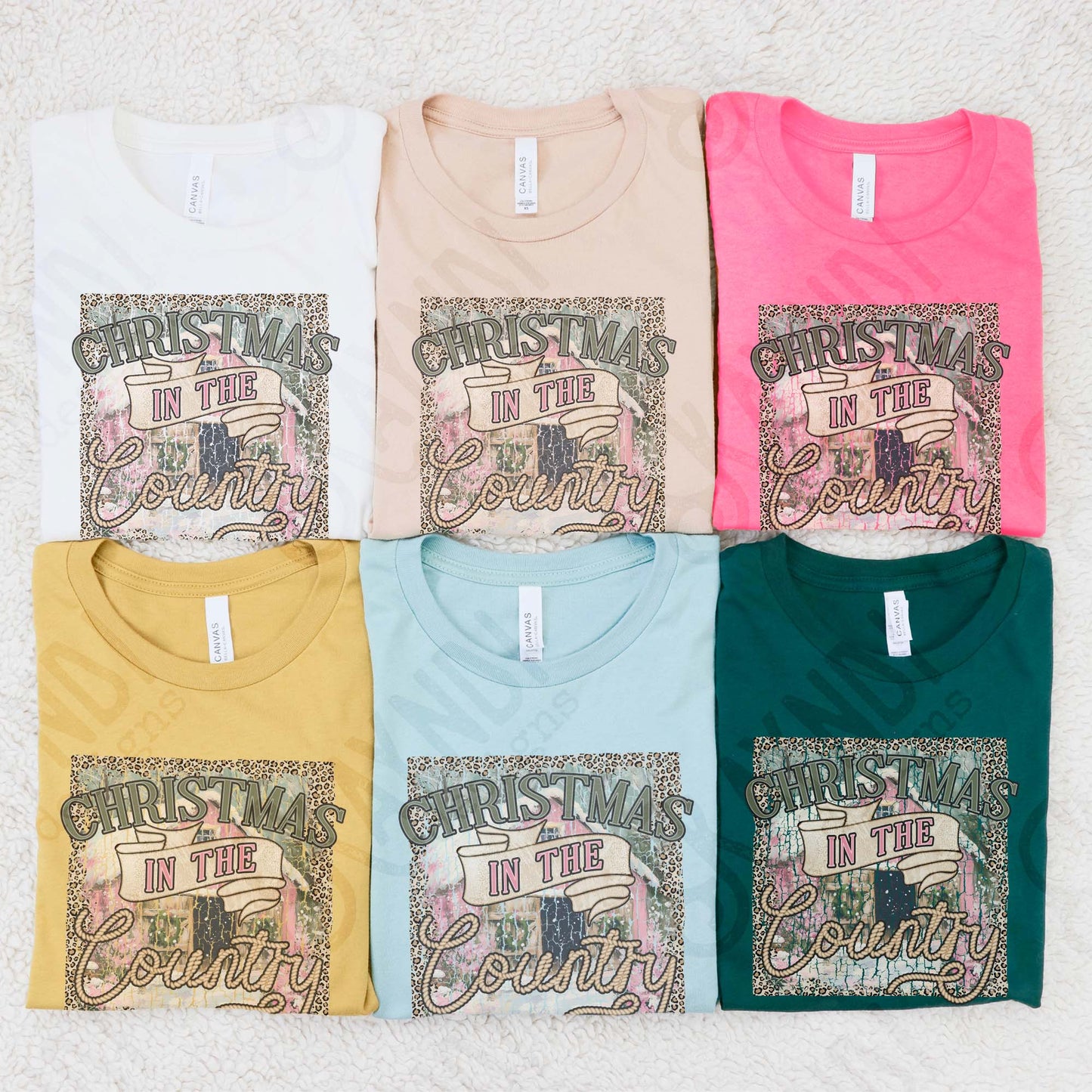 Christmas in the Country Sublimation Design PNG Digital Download Cheetah Barn Rustic