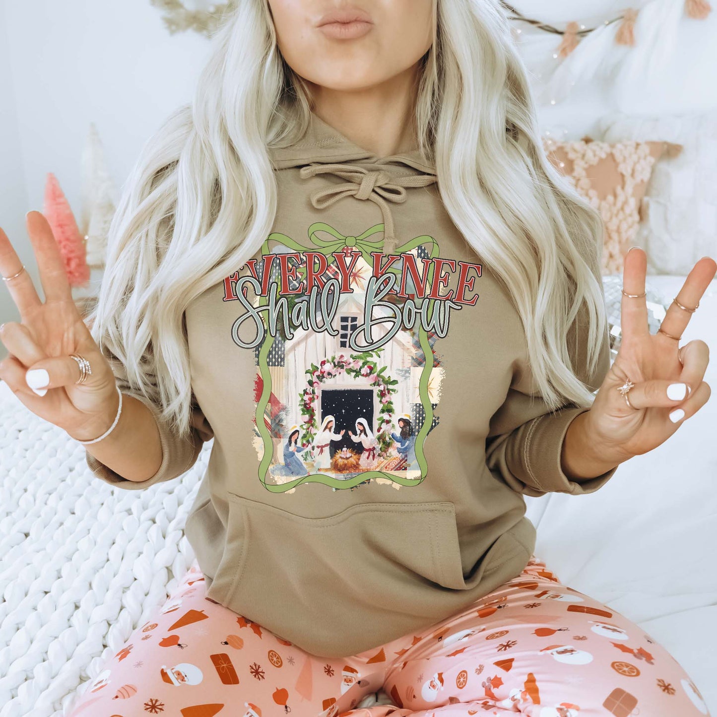 Every Knee Shall Bow Sublimation Design PNG Digital Download Nativity Faith Jesus