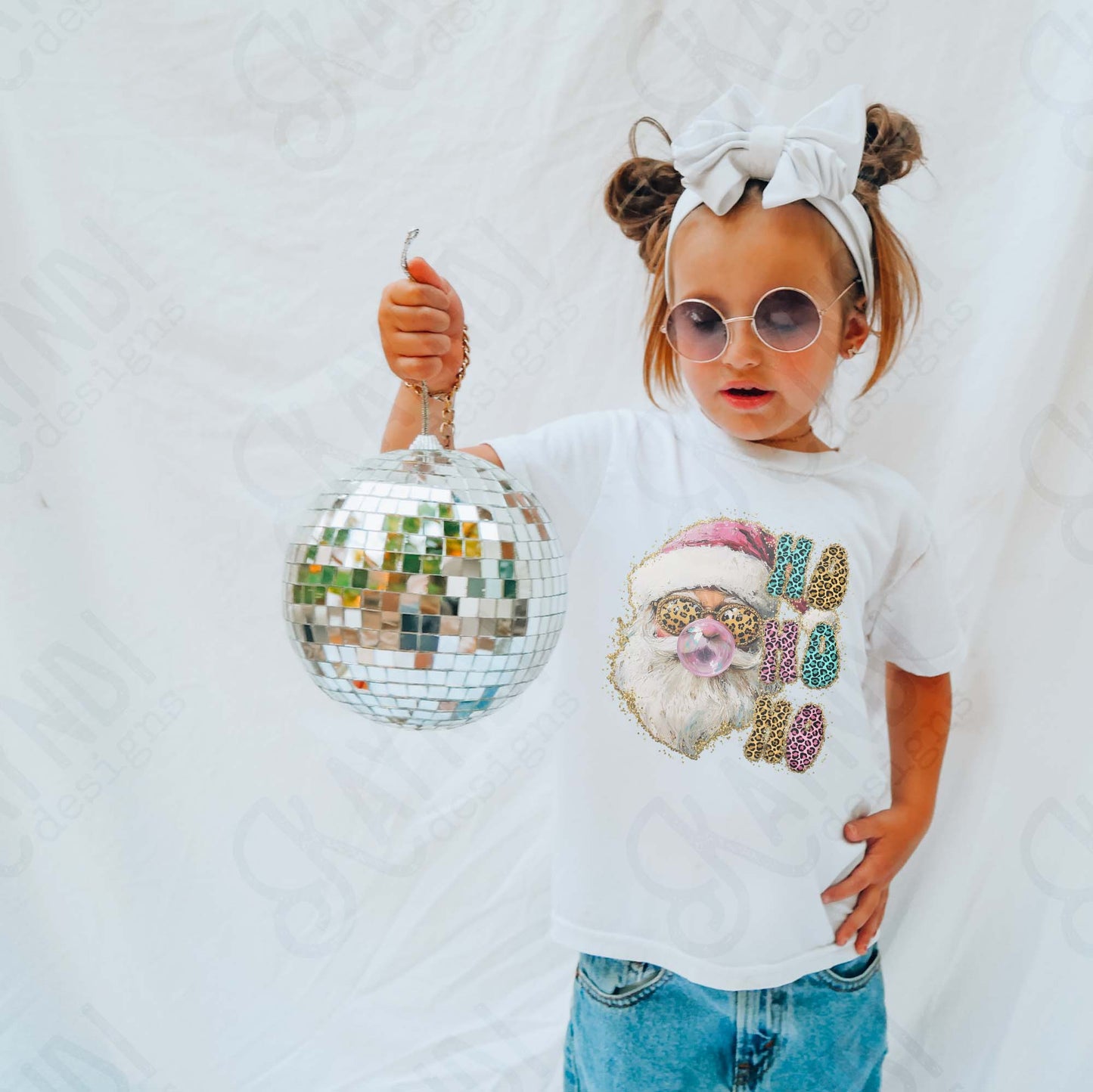 Ho Ho Ho Santa Sublimation Design PNG Digital Download Cheetah Pink Bubblegum