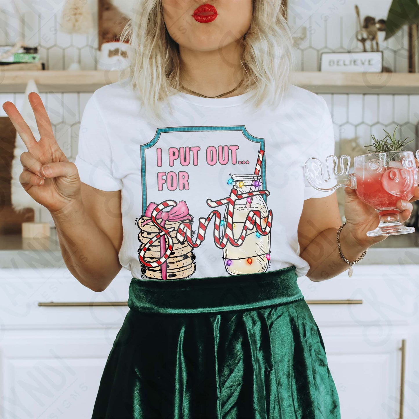 I Put Out for Santa Sublimation Design PNG Digital Download Christmas Pun Cookies