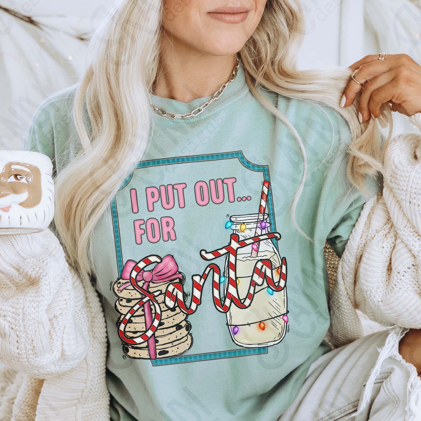 I Put Out for Santa Sublimation Design PNG Digital Download Christmas Pun Cookies