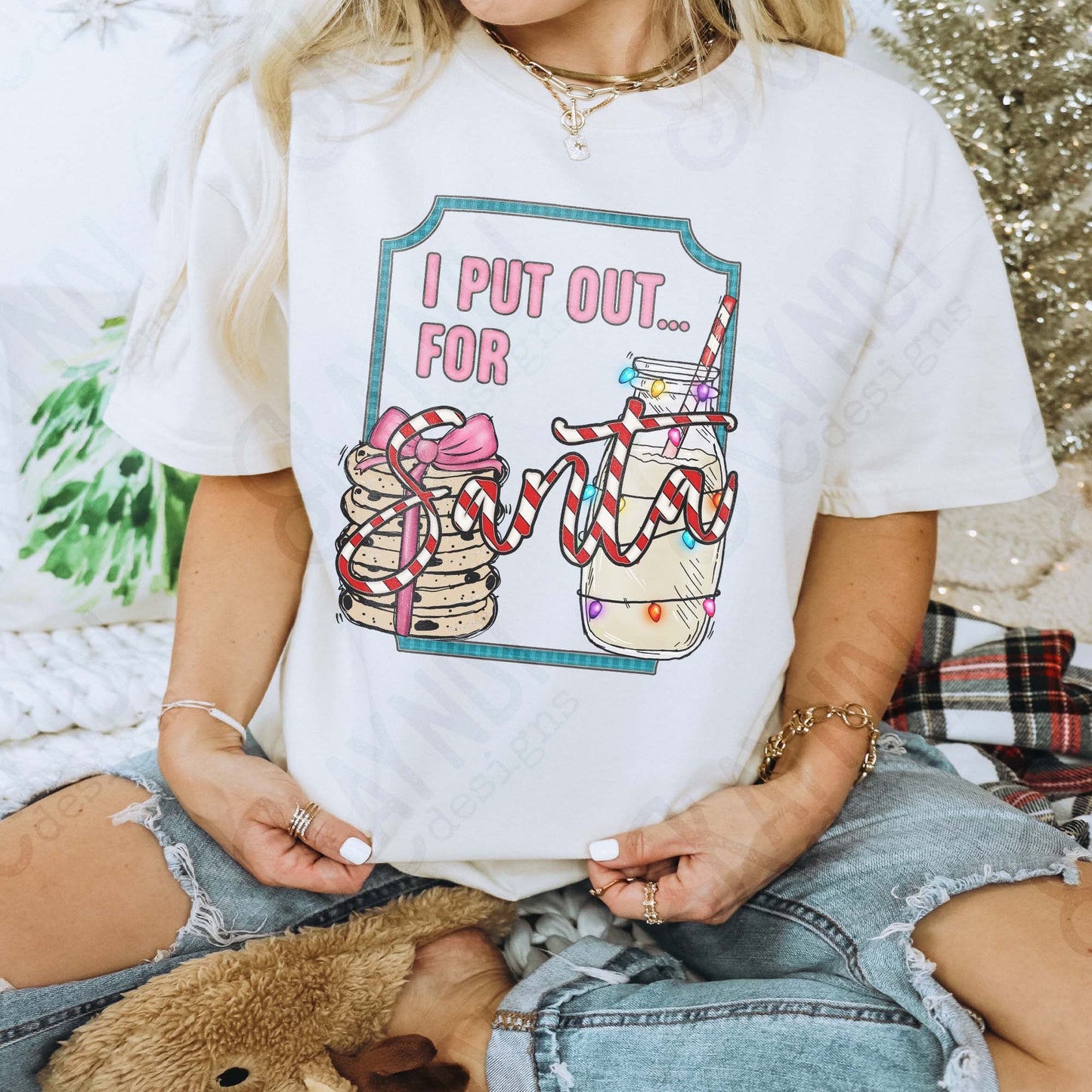 I Put Out for Santa Sublimation Design PNG Digital Download Christmas Pun Cookies