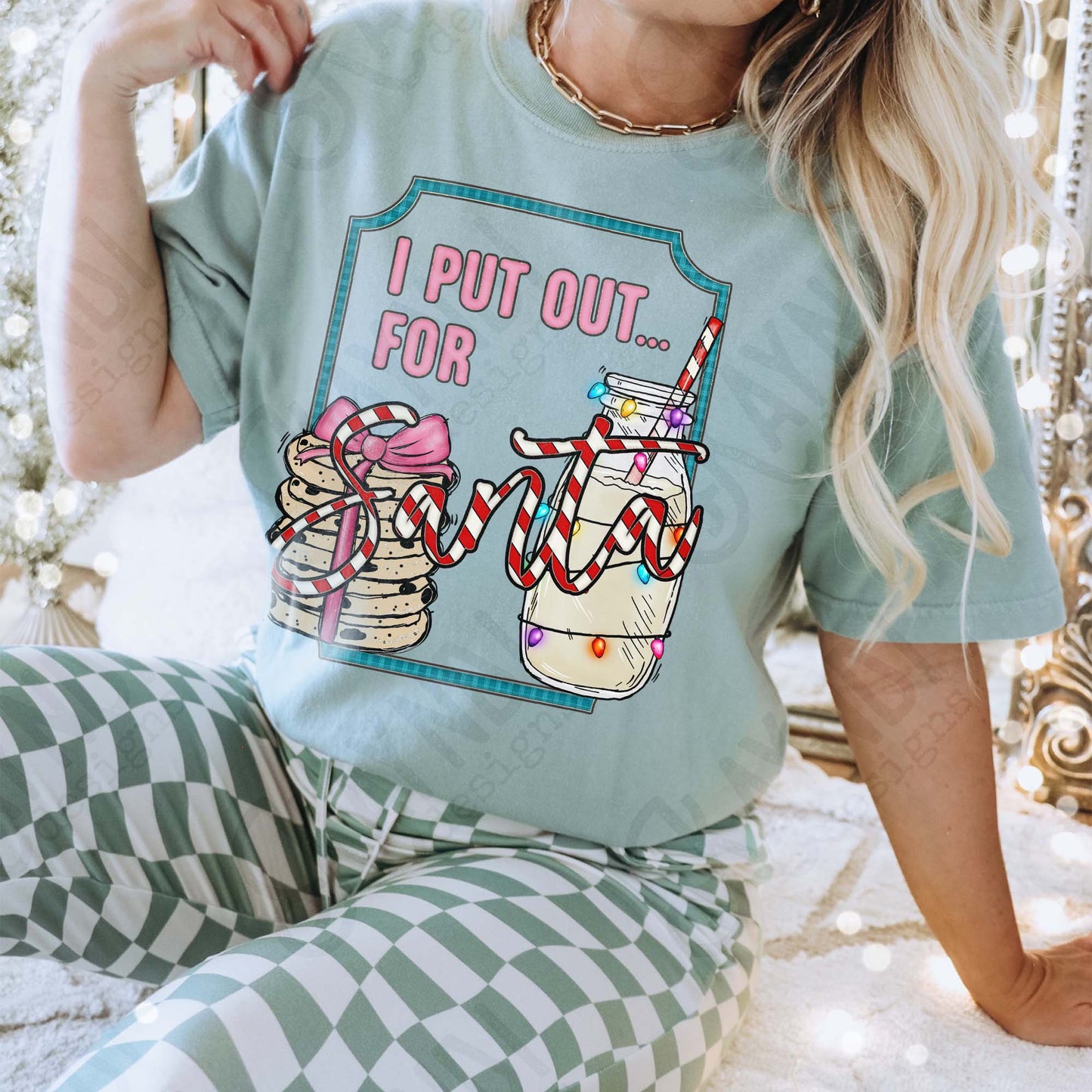 I Put Out for Santa Sublimation Design PNG Digital Download Christmas Pun Cookies