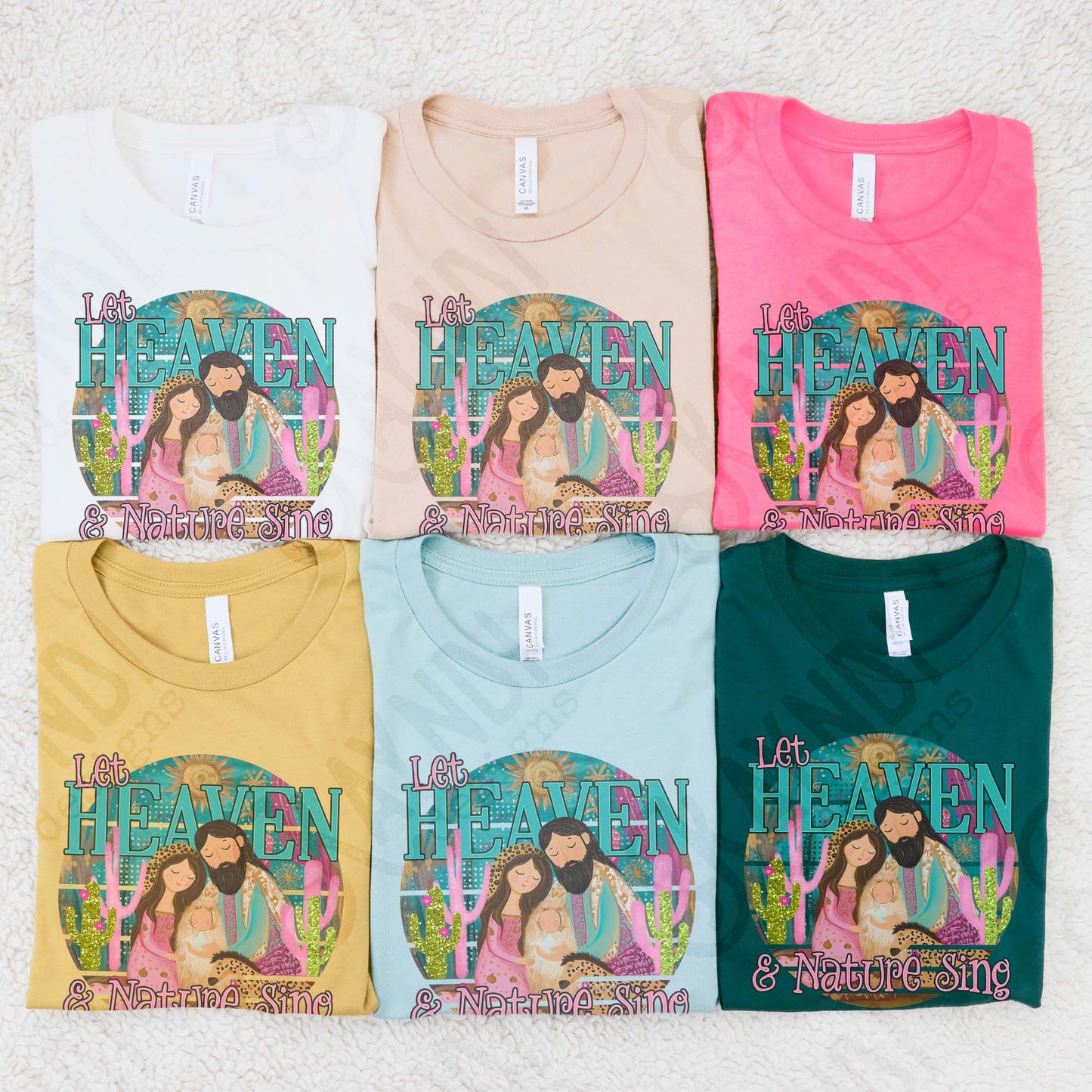 Let Heaven and Nature Sing Sublimation Design PNG Digital Download Nativity Faith Jesus