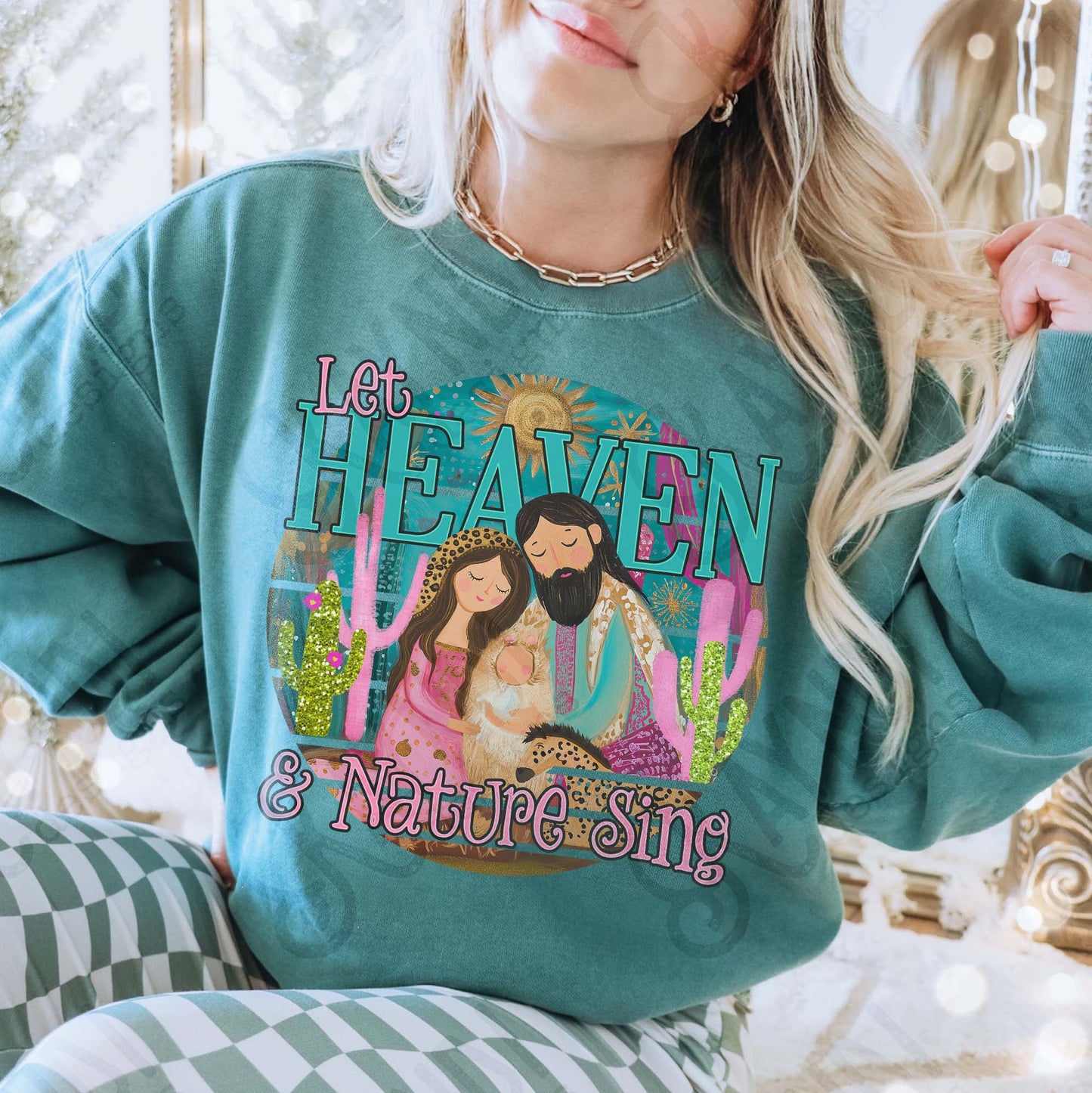 Let Heaven and Nature Sing Sublimation Design PNG Digital Download Nativity Faith Jesus