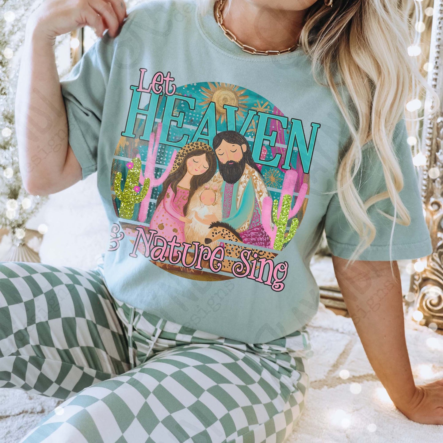 Let Heaven and Nature Sing Sublimation Design PNG Digital Download Nativity Faith Jesus