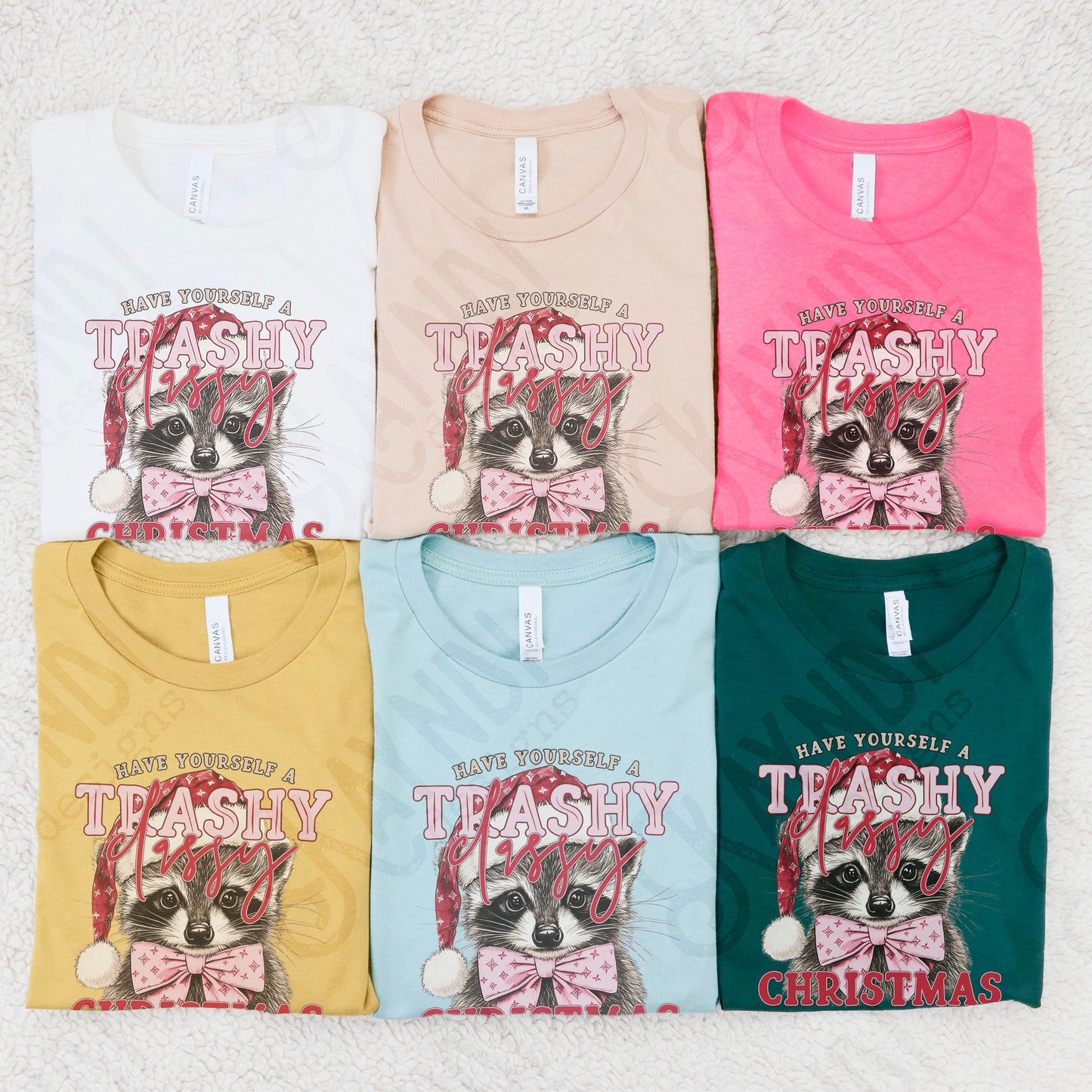 Trashy Classy Christmas Sublimation Design PNG Digital Download Printable Raccoon