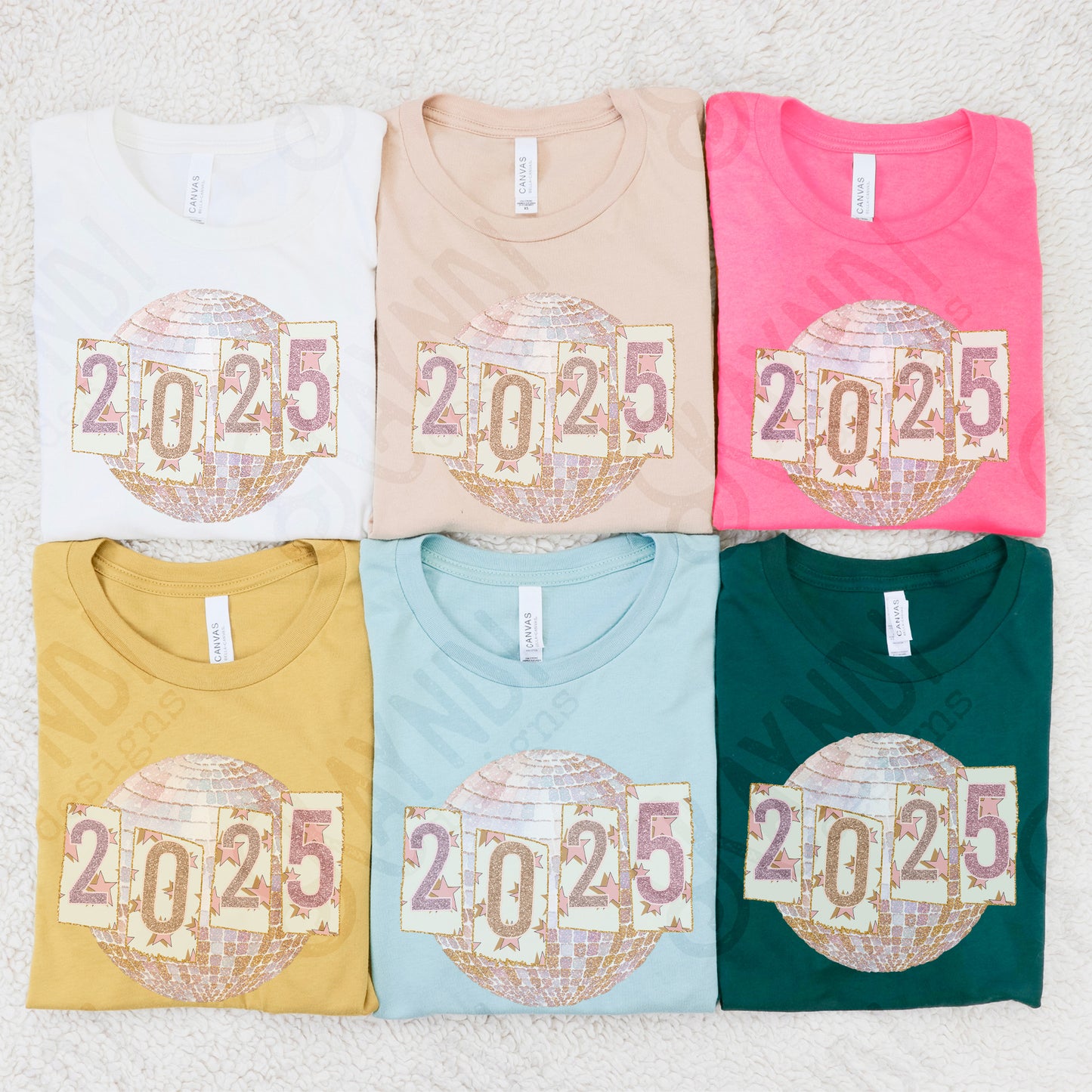 Disco Ball Sublimation Design PNG Digital Download Printable 2025 New Years