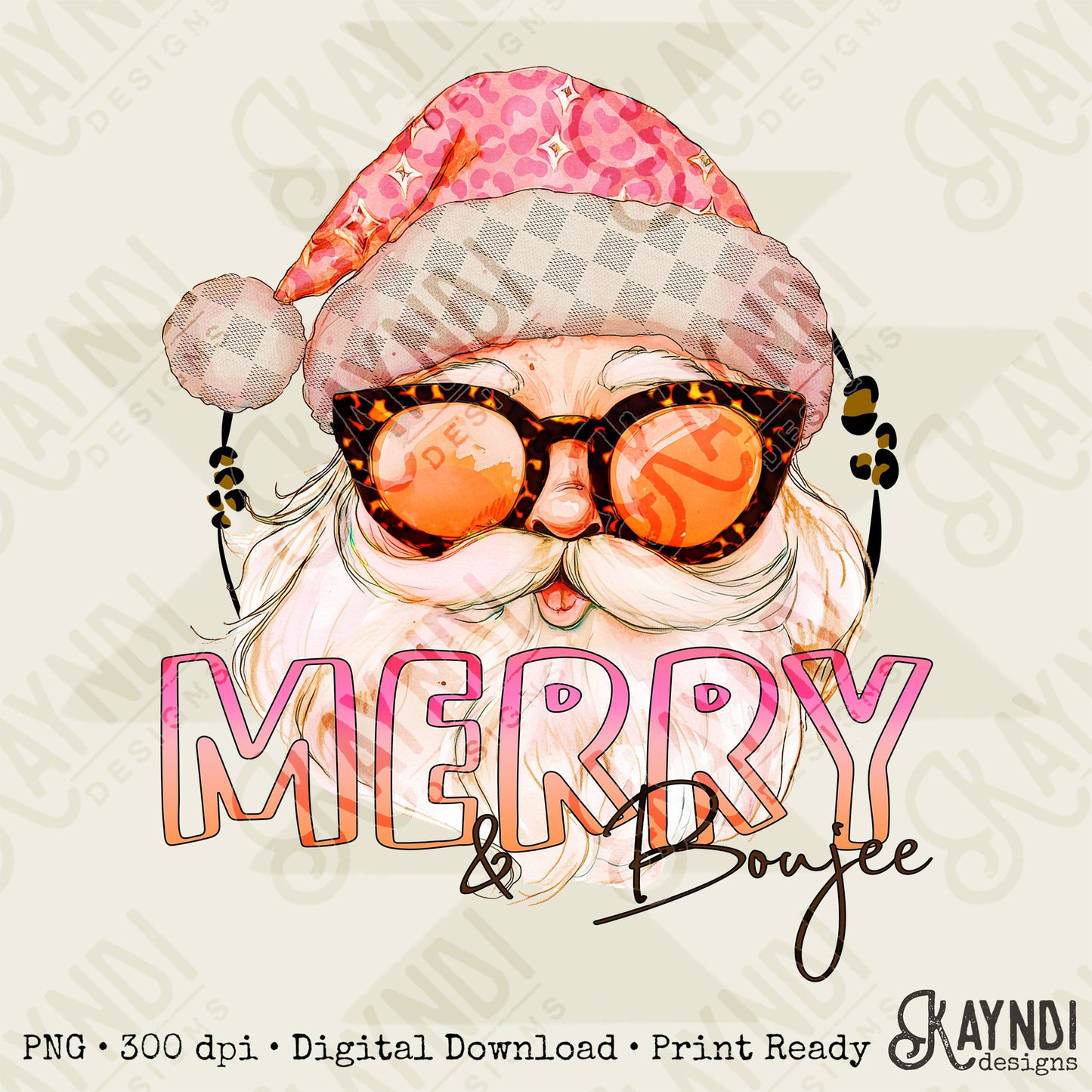 Merry and Boujee Sublimation Design PNG Digital Download Printable Christmas Pink Cheetah