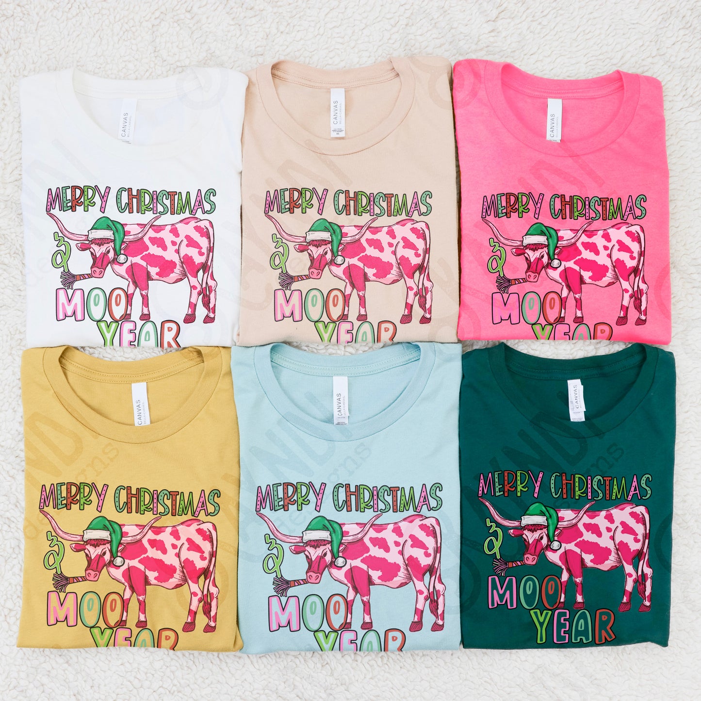 Moo Year Pink Sublimation Design PNG Digital Download Printable Christmas Western Fun New Years