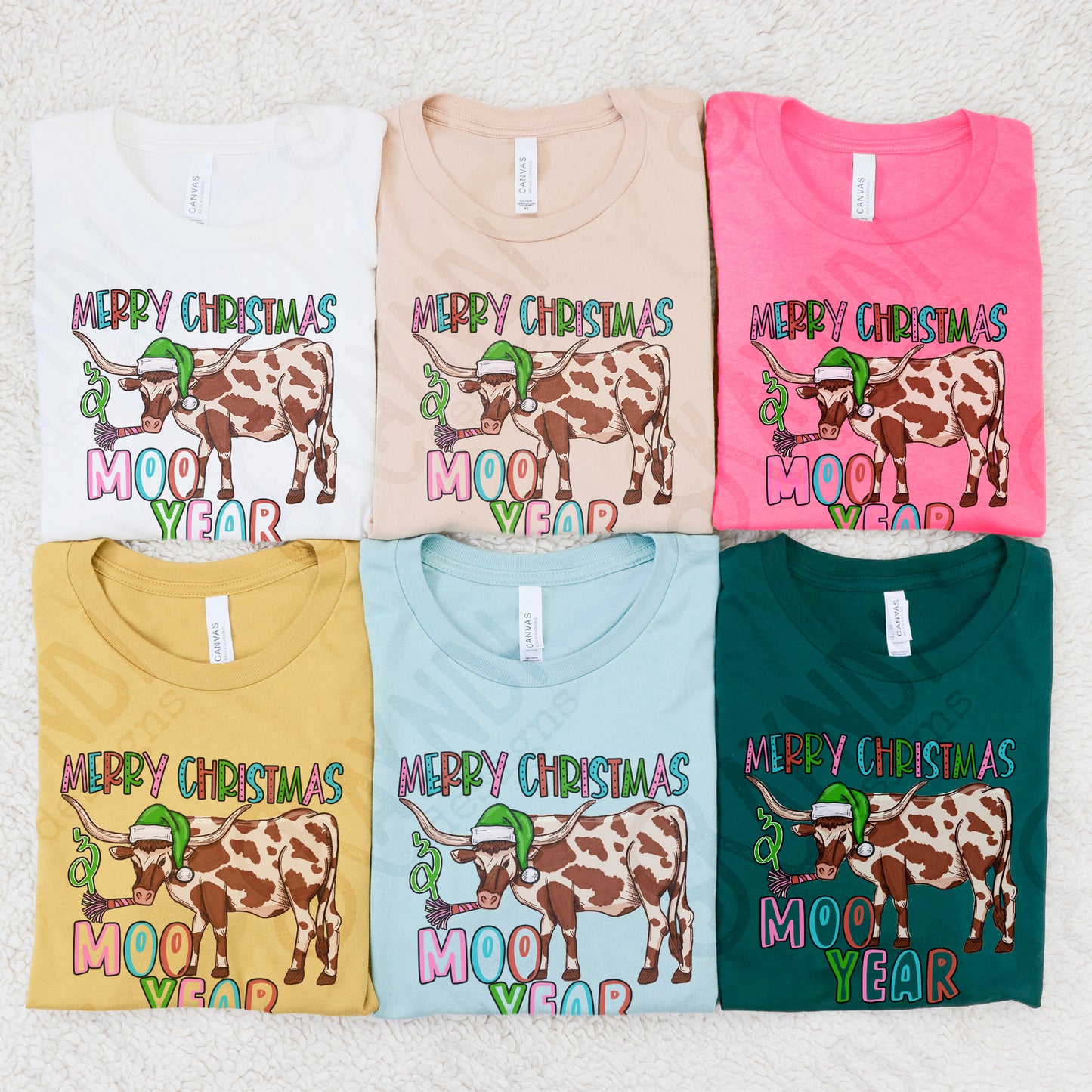 Moo Year Red Sublimation Design PNG Digital Download Printable Christmas Western Fun New Years