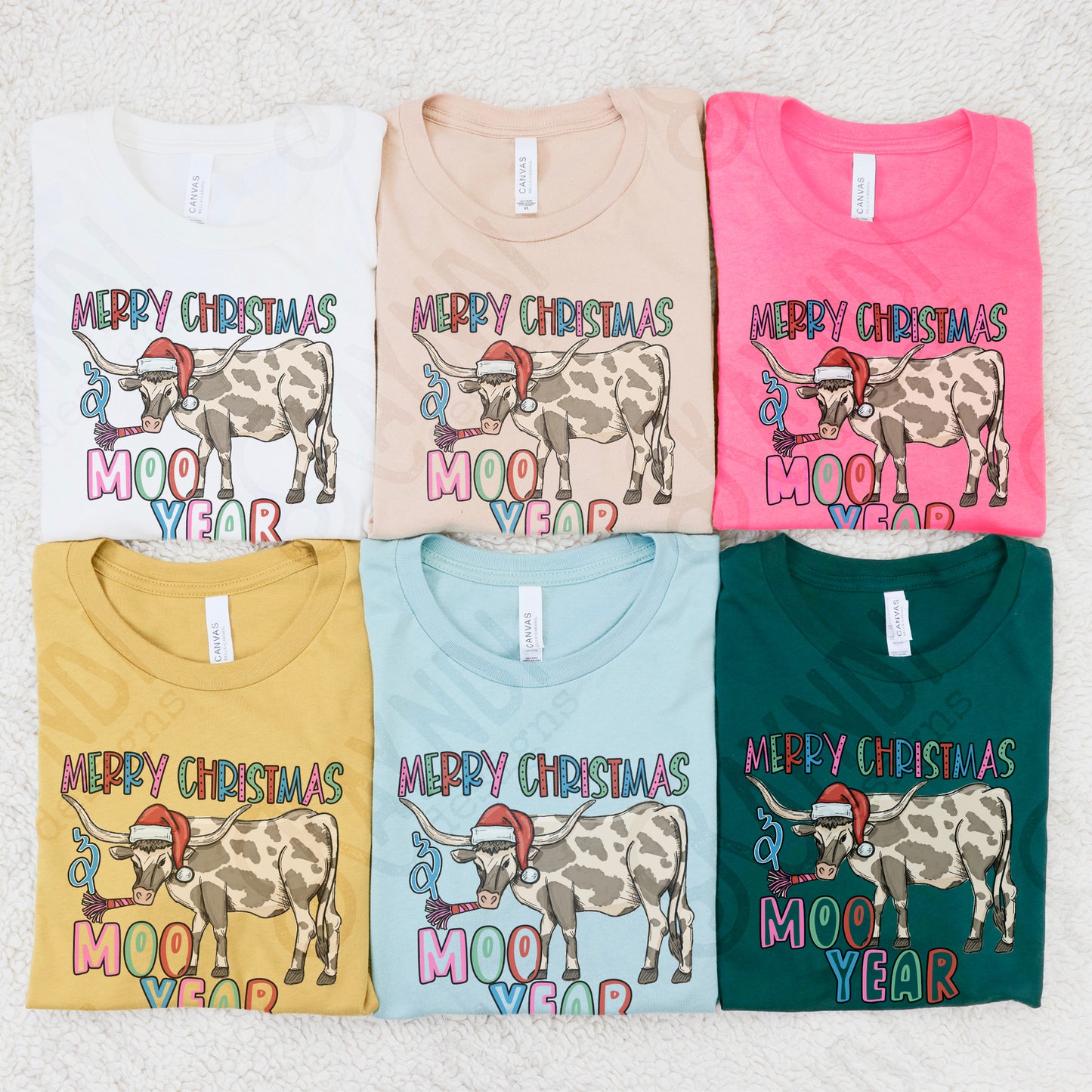 Moo Year Tan Sublimation Design PNG Digital Download Printable Christmas Western Fun New Years