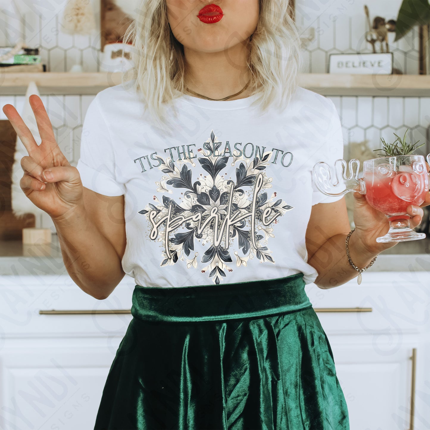 Tis the Season to Sparkle Sublimation Design PNG Digital Download Printable Snowflake