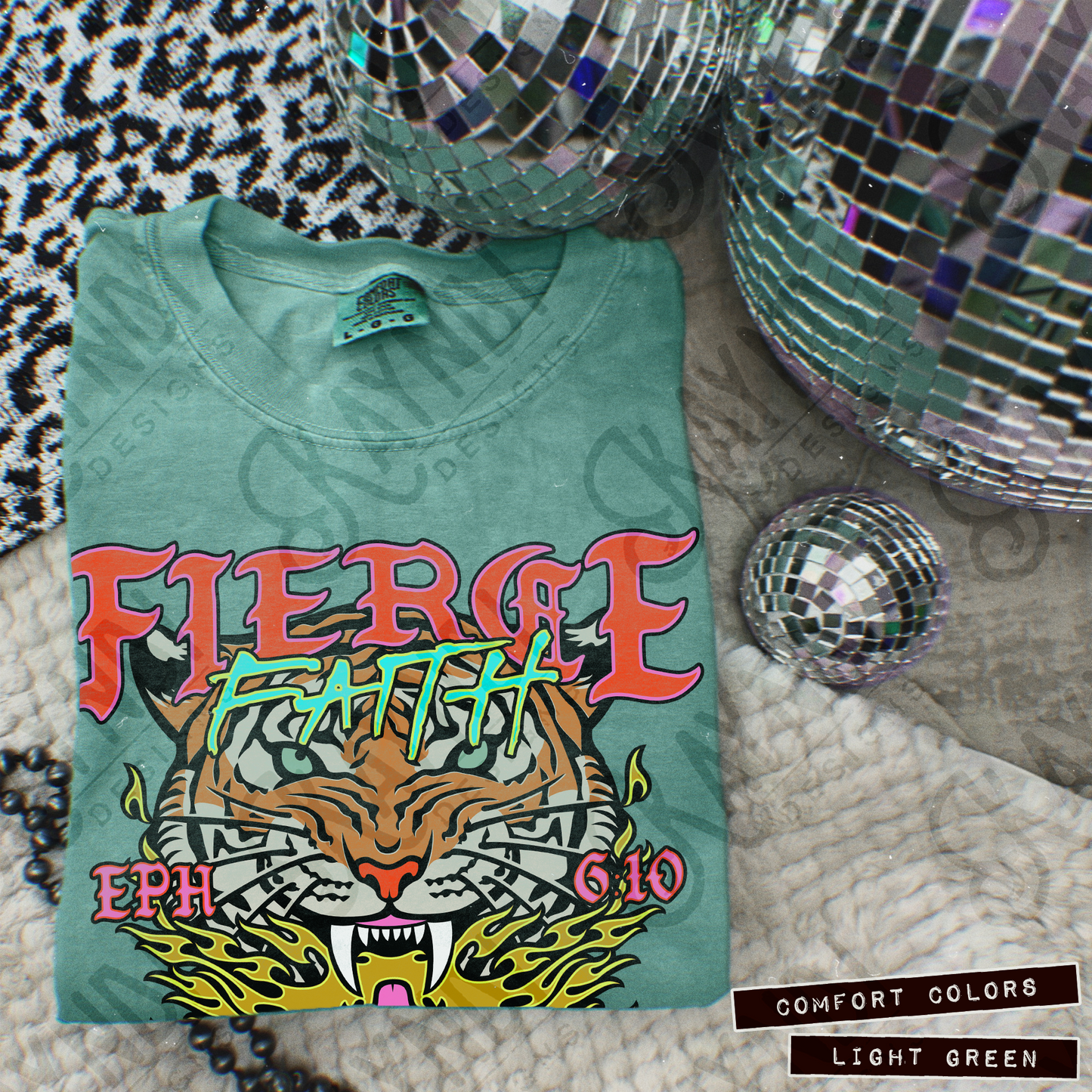 Fierce Faith Tiger Fierce Faith Collab Design Sublimation Design PNG Digital Download Printable Cute Rock Band Jesus Skull Goth Grunge
