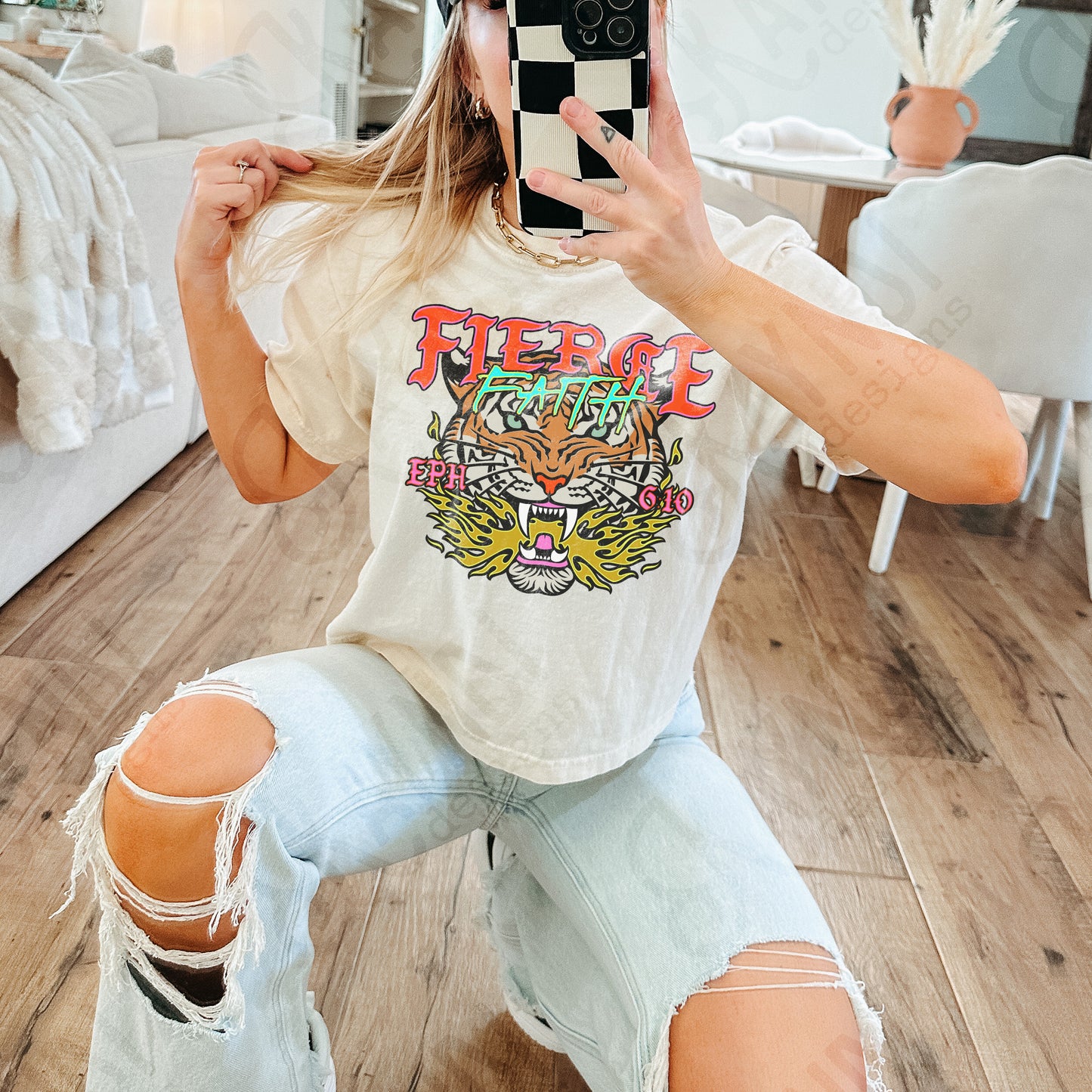 Fierce Faith Tiger Fierce Faith Collab Design Sublimation Design PNG Digital Download Printable Cute Rock Band Jesus Skull Goth Grunge