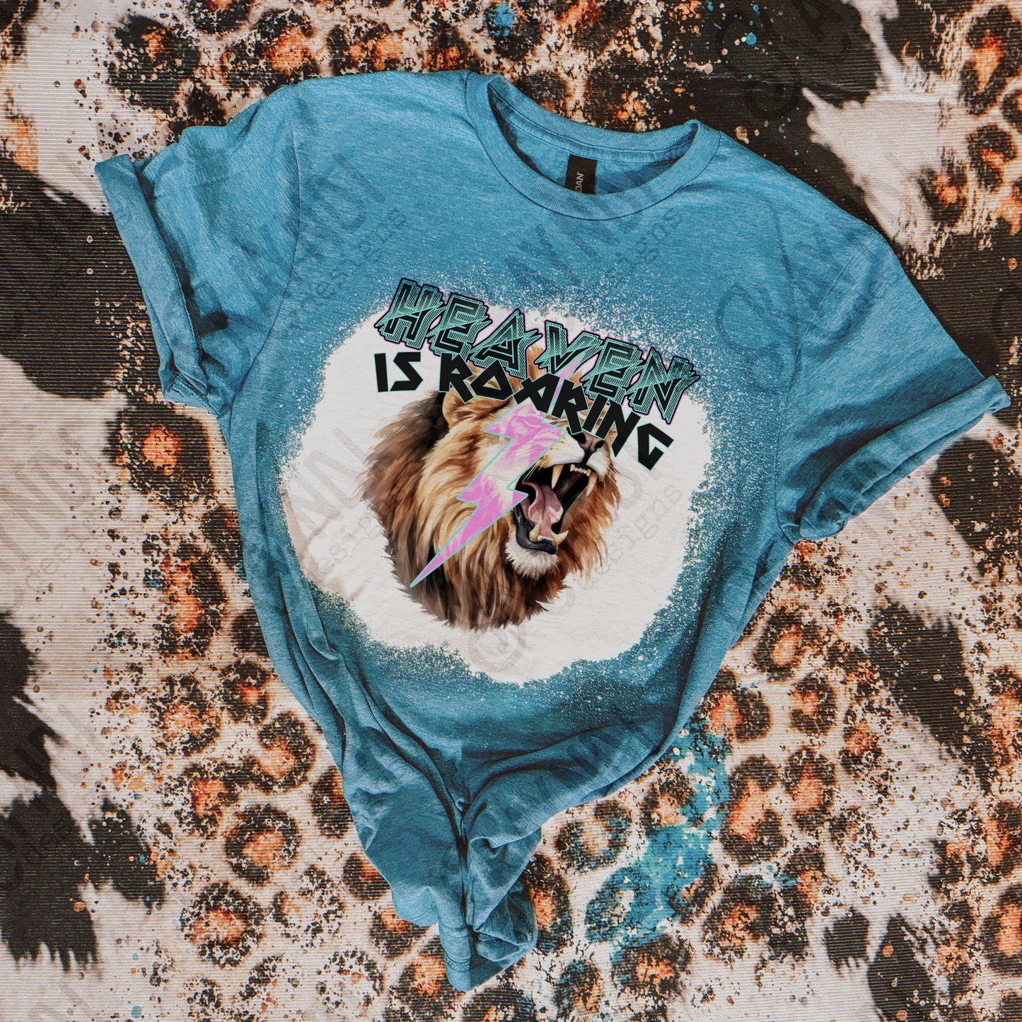 Heaven is Roaring Black Fierce Faith Collab Design Sublimation Design PNG Digital Download Printable Cute Rock Band Jesus Lion Bolt Goth Grunge