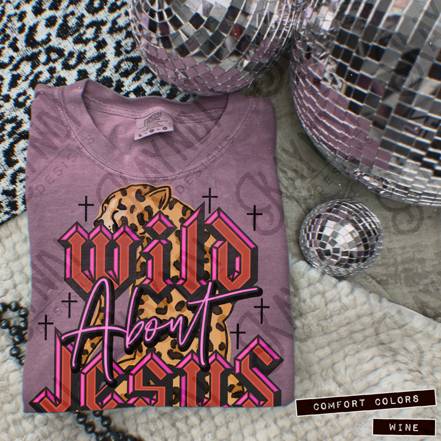 Wild about Jesus Red Fierce Faith Collab Design Sublimation Design PNG Digital Download Printable Cute Pink Leopard Cheetah Grunge