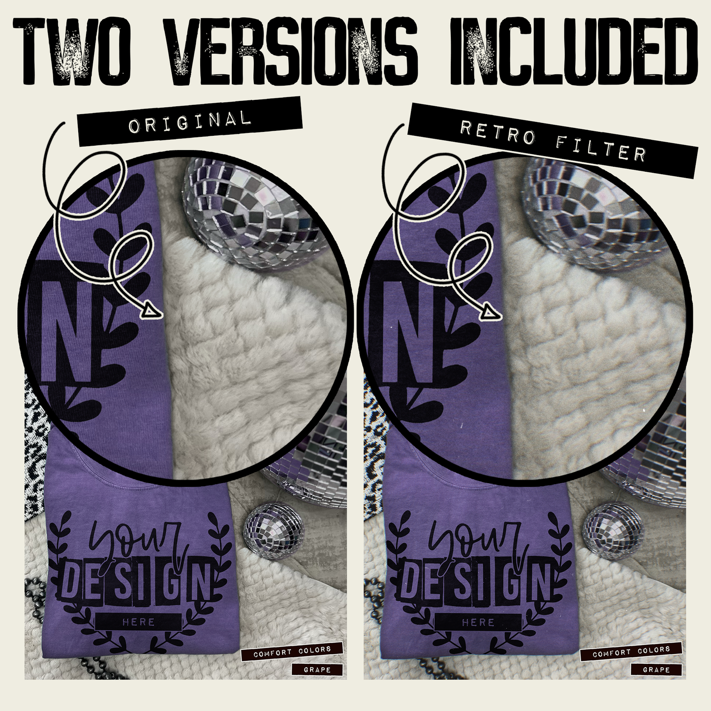 Comfort Colors Grape High Quality PSD File with Smart Object Mock-up