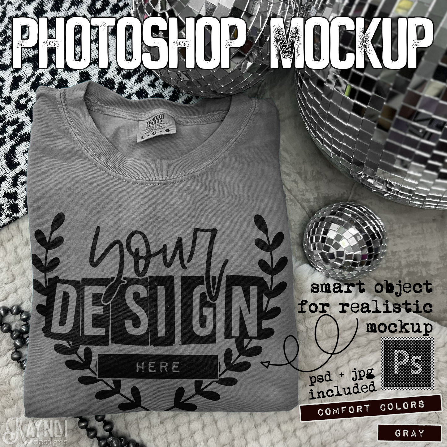 Comfort Colors Gray High Quality PSD File with Smart Object Mock-up