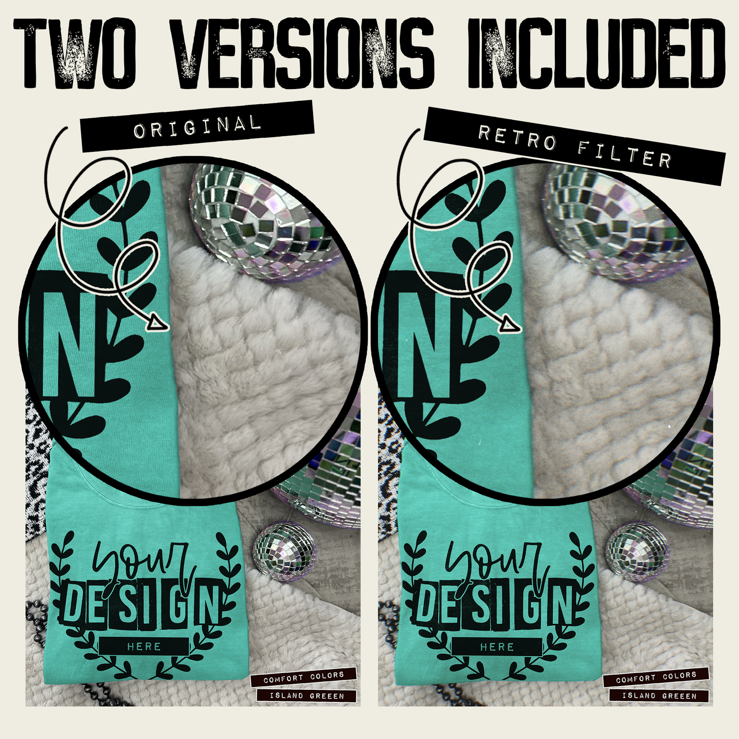 Comfort Colors Island Green High Quality PSD File with Smart Object Mock-up