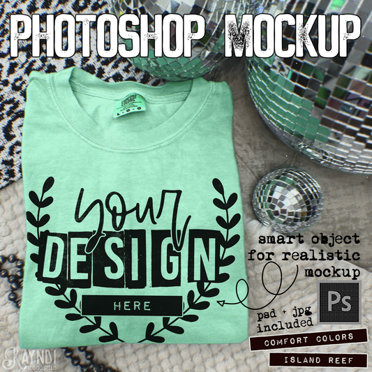 Comfort Colors Island Reef High Quality PSD File with Smart Object Mock-up