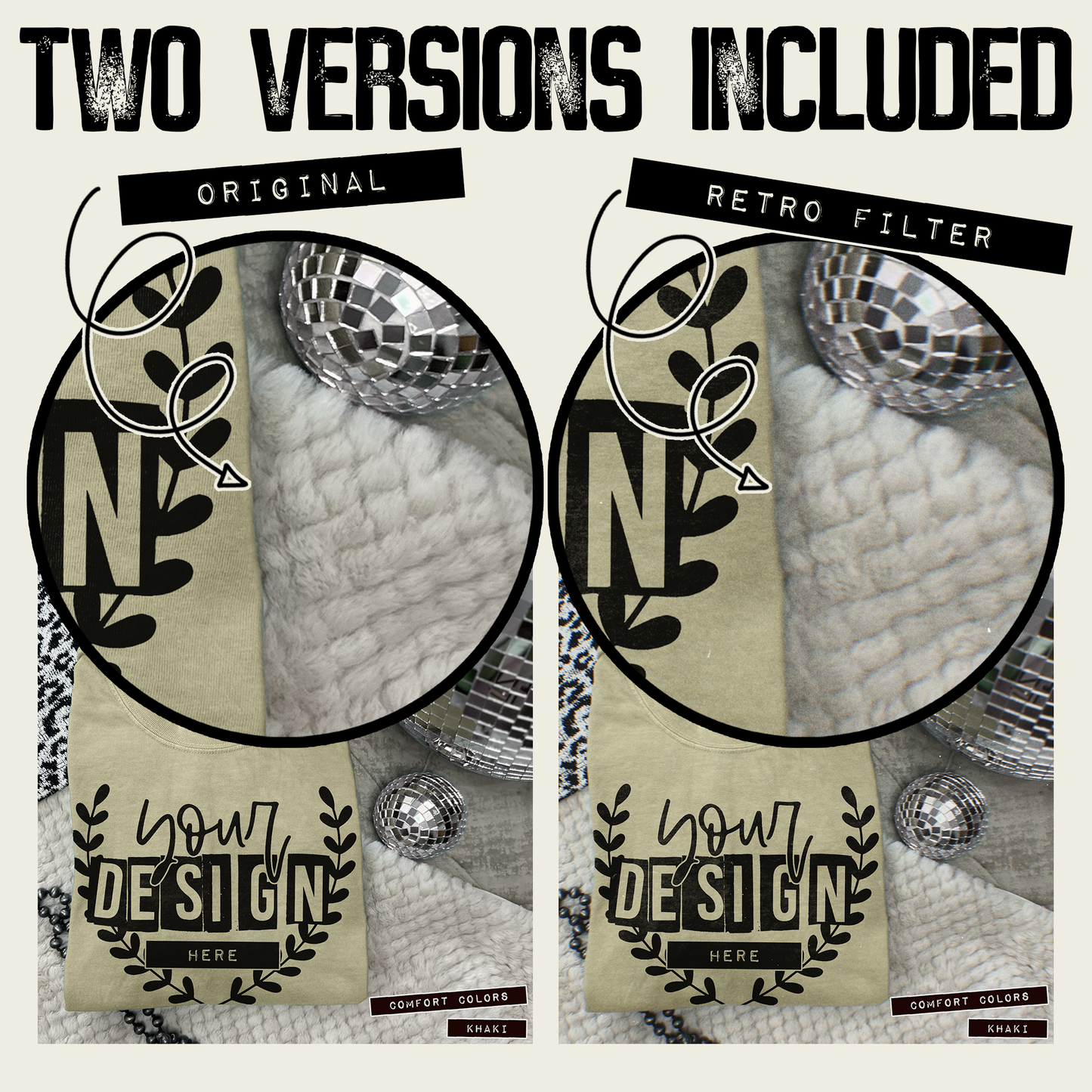 Comfort Colors Khaki High Quality PSD File with Smart Object Mock-up