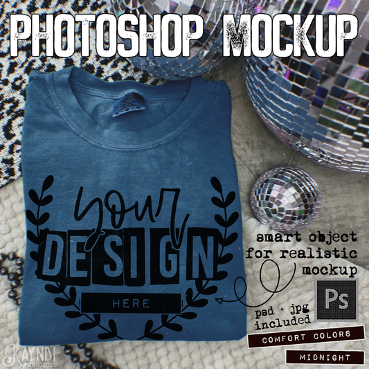 Comfort Colors Midnight High Quality PSD File with Smart Object Mock-up